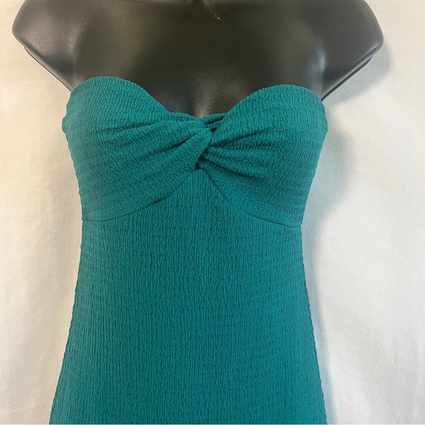 Wild Fable Strapless Midi Bodycon Dress Size Small Twist Bust Side Slit Rib Knit