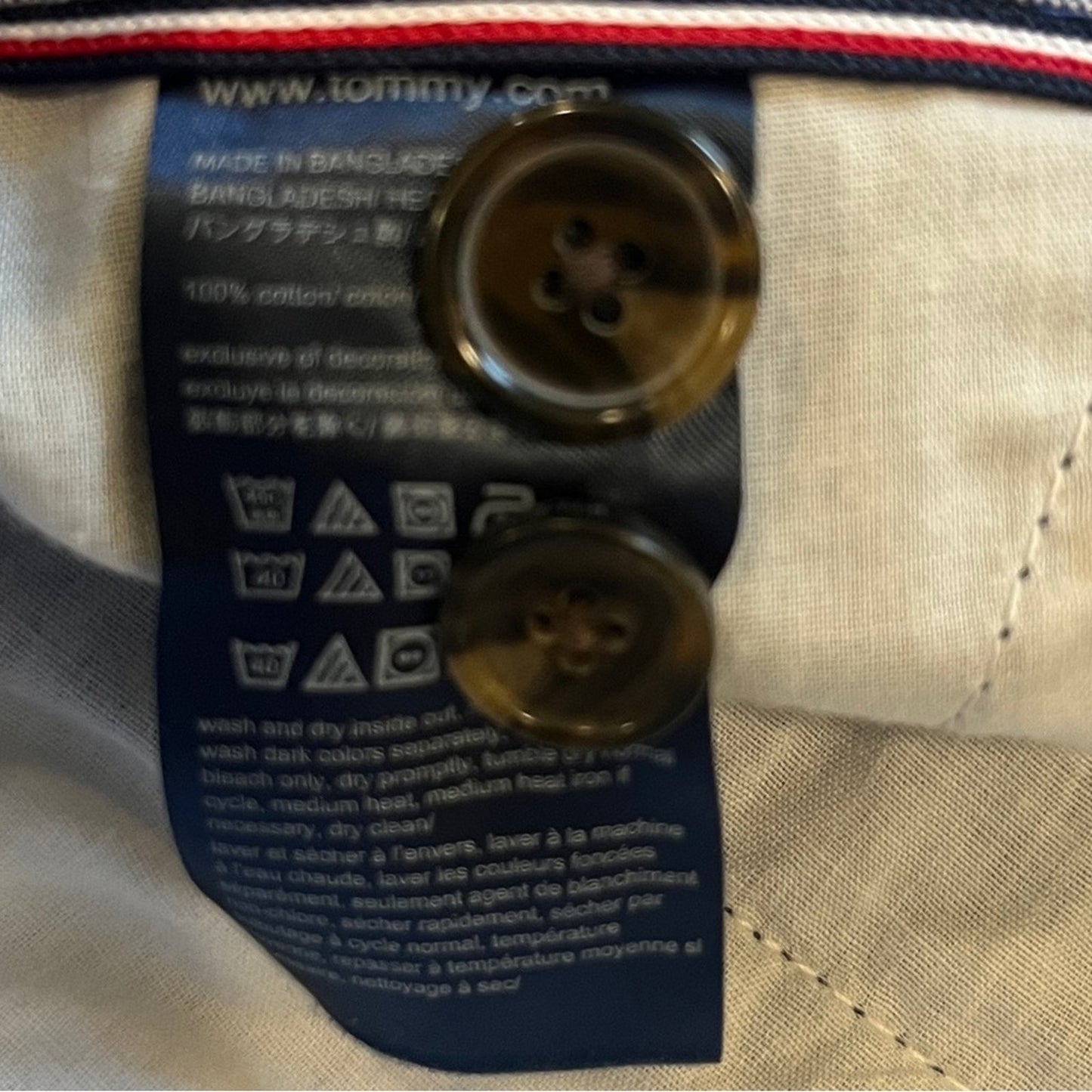 Tommy Hilfiger Mens Navy Chino Shorts Size 34 Golf Sophisticated Classic Basic