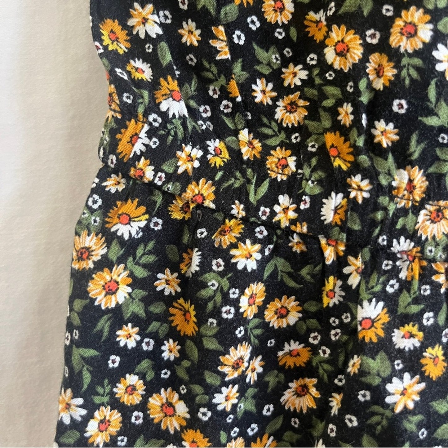 Wonder Nation Girls Floral Romper Size 4/5 Elastic Waist Front Button Spring