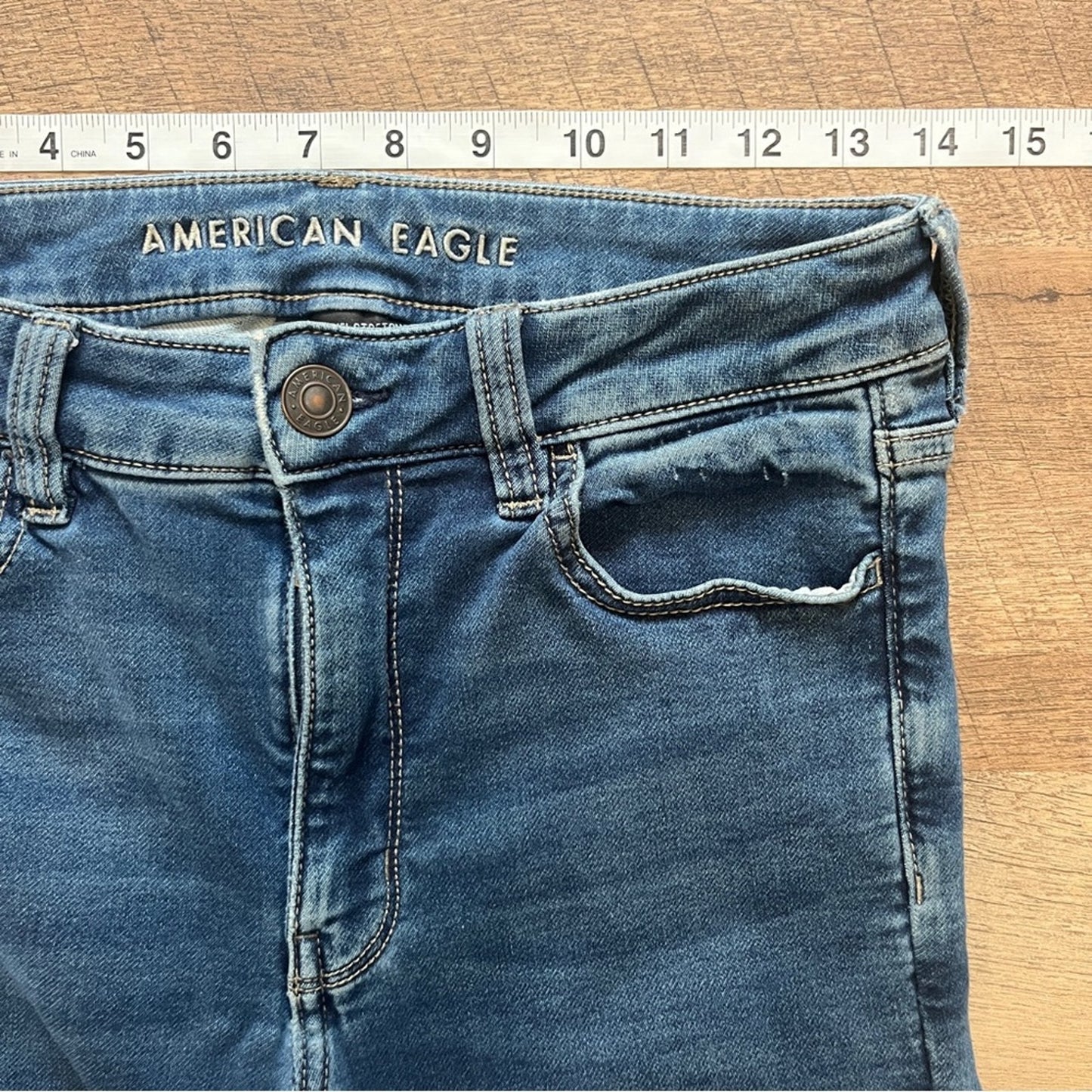 American Eagle Hi Rise Jegging Next Level Stretch Denim Jeans Womens Size 8