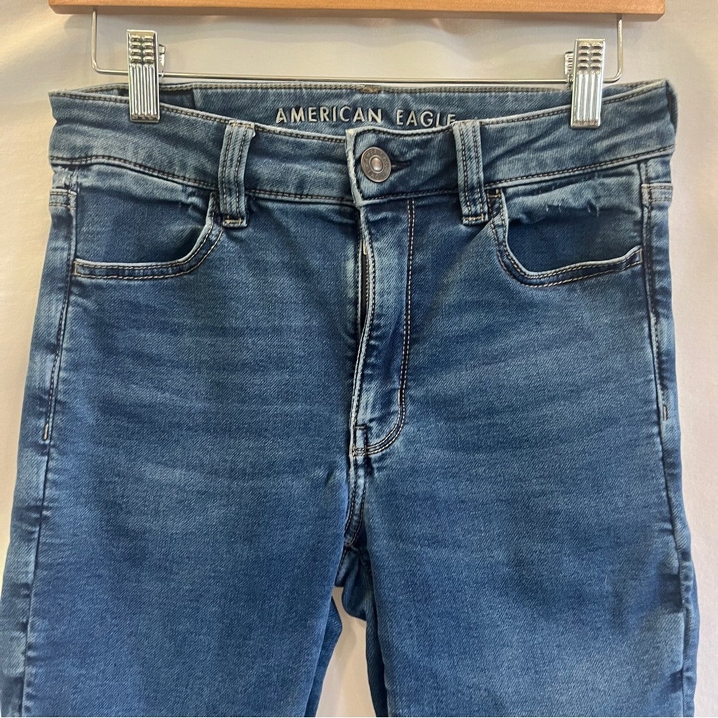 American Eagle Hi Rise Jegging Next Level Stretch Denim Jeans Womens Size 8