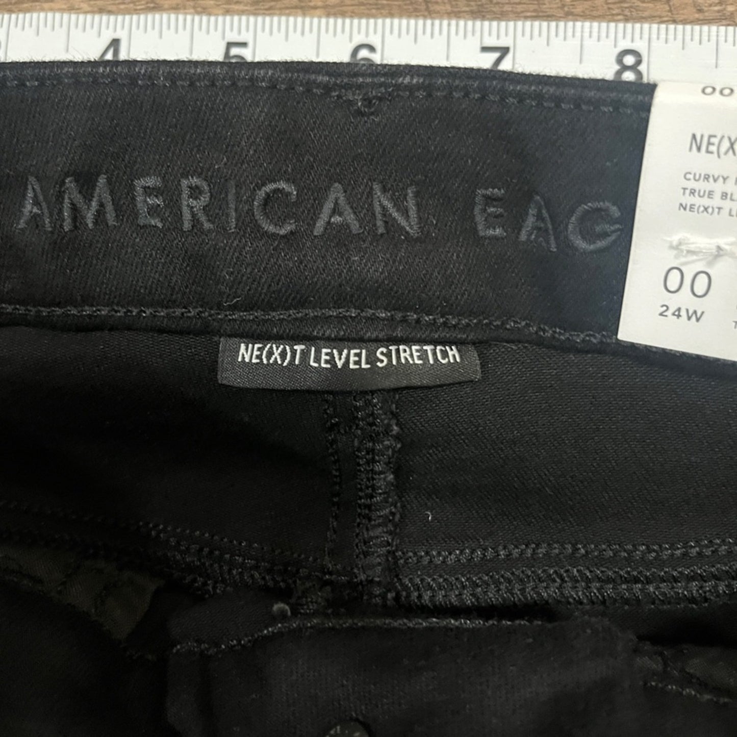 American Eagle Curvy Hi Rise Jegging Black Womens 00 Next Level Stretch Small