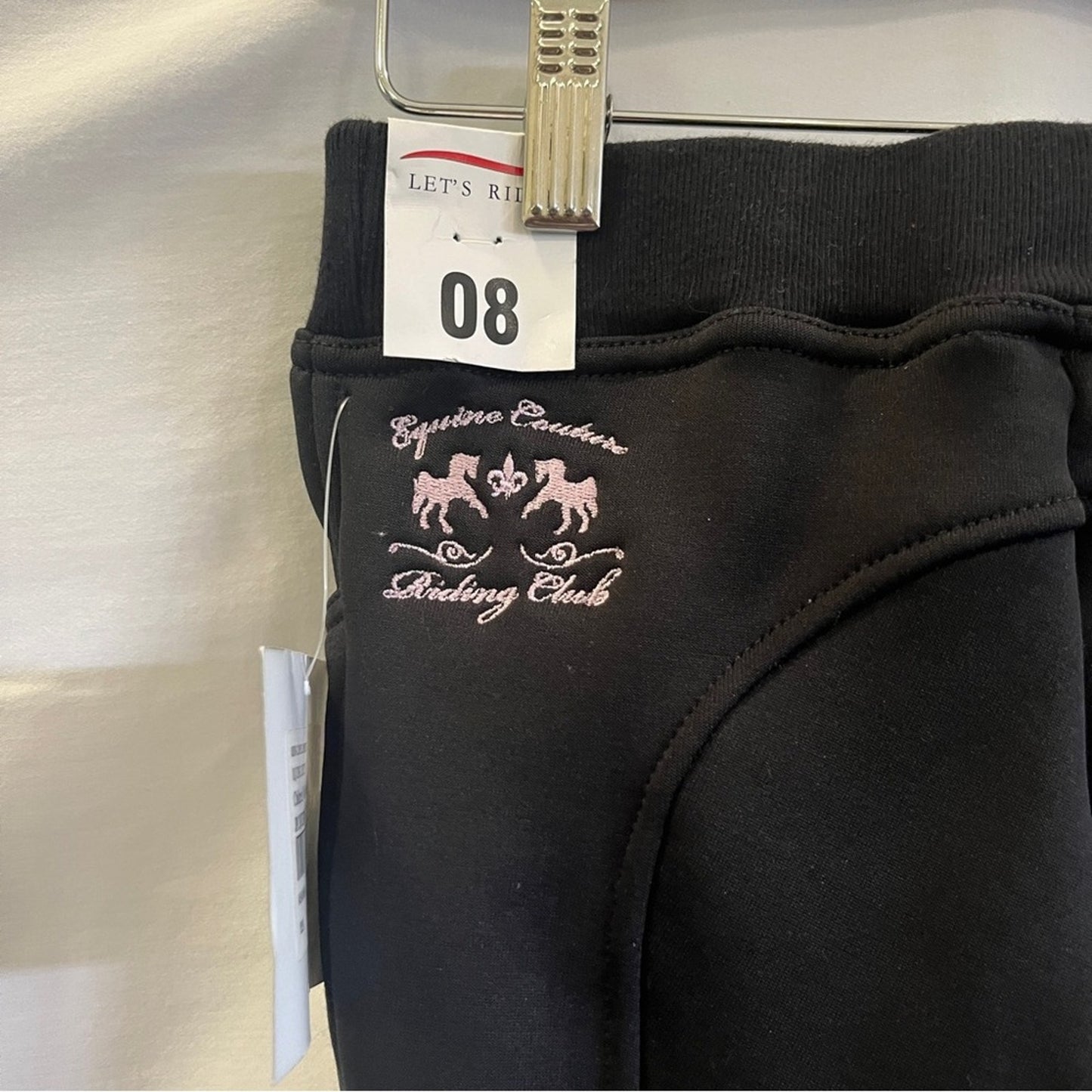 Equine Couture Riding Club Black Children's Winter Breeches Size 08 Equestrian