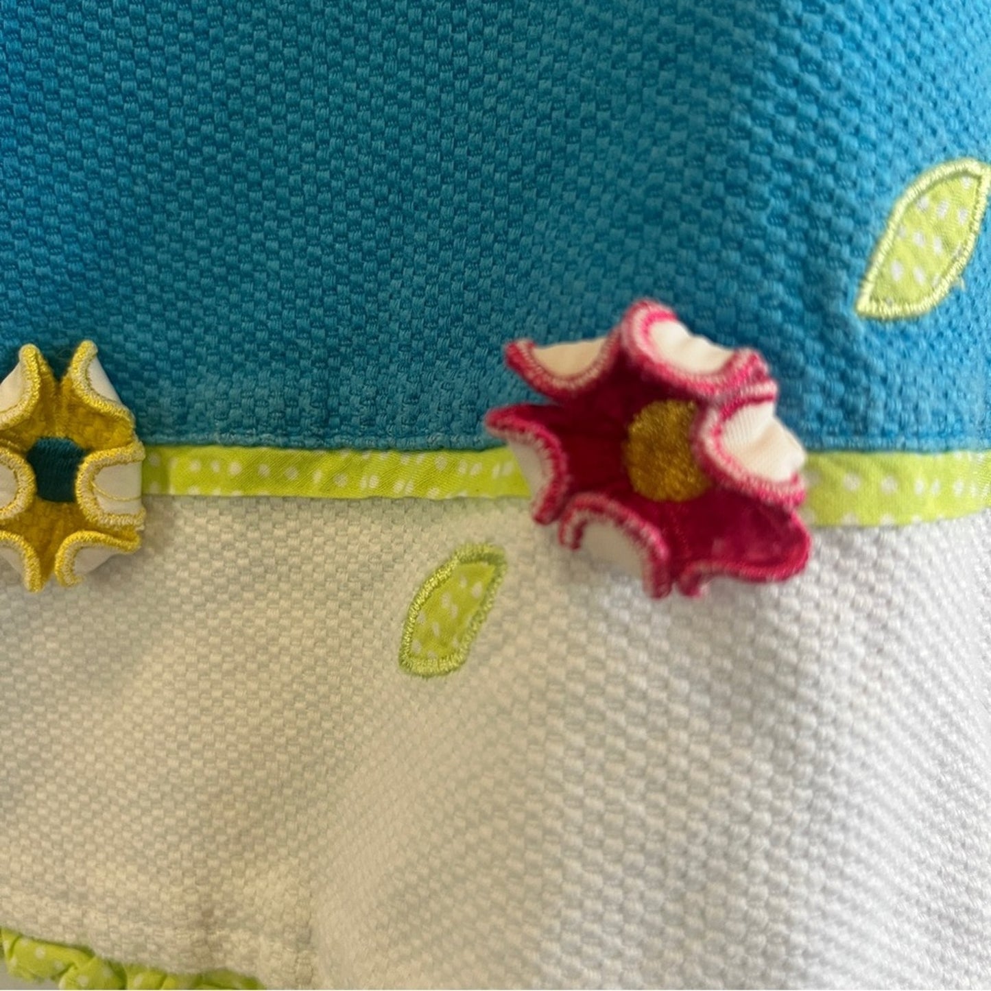 Youngland Turquoise Girls Dress Size 6 Sleeveless Embroidered Flowers Easter