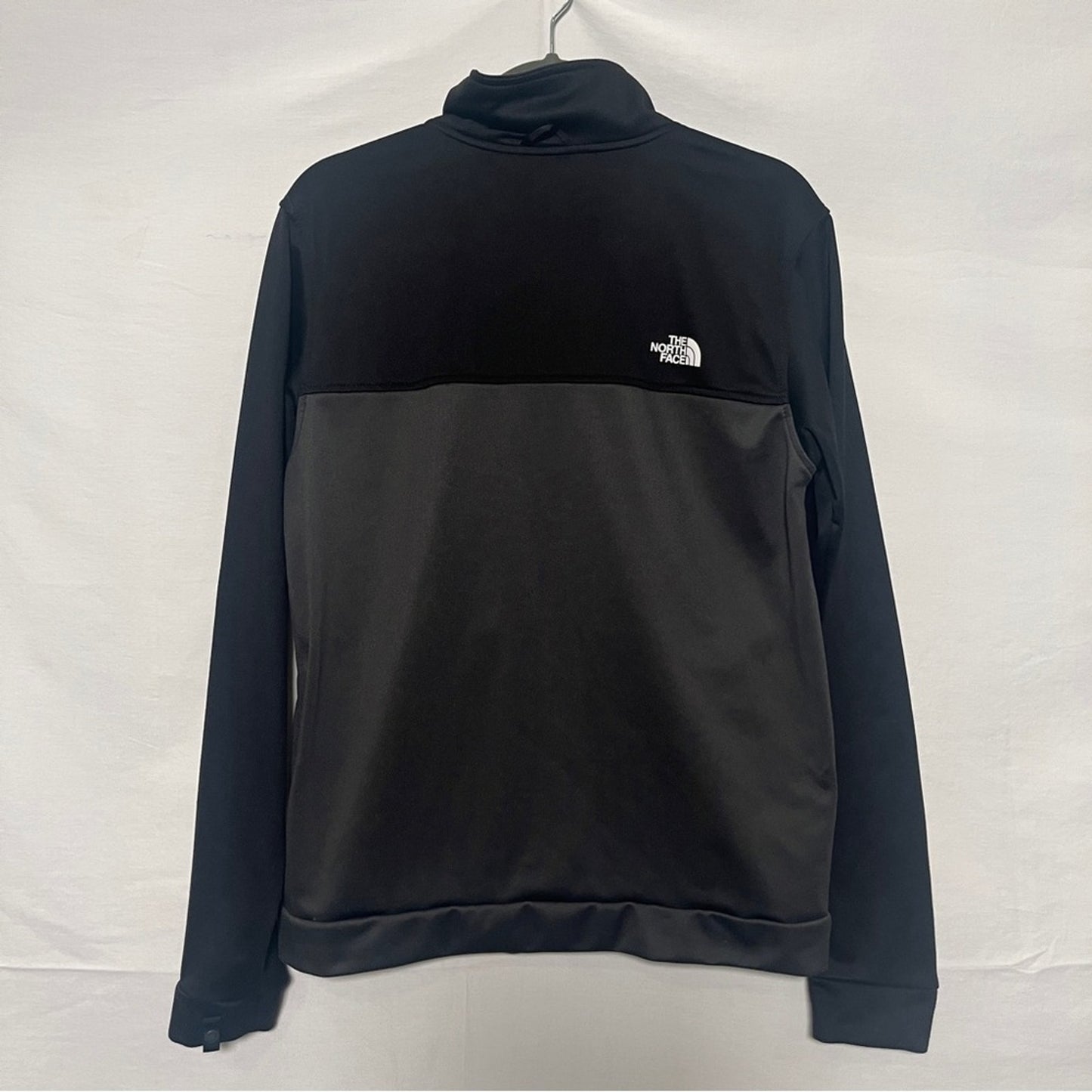 The North Face Soft Shell Jacket Mens Small Black Gray Full Zip Outerwear Casual
