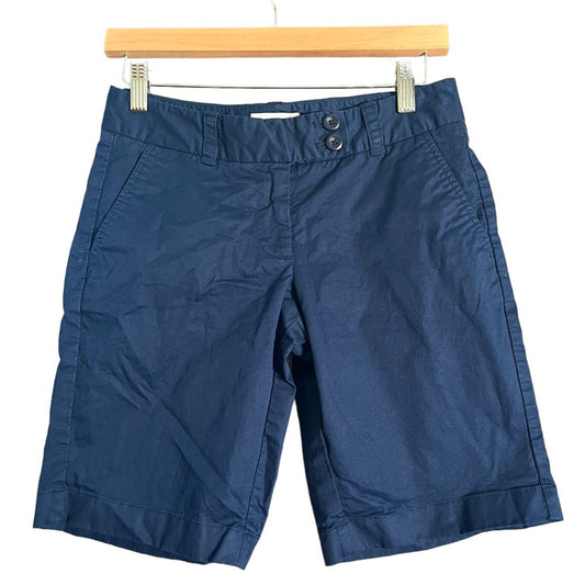 Vineyard Vines Navy Blue Cuffed Bottom Chino Shorts Womens Size 00 Preppy Casual