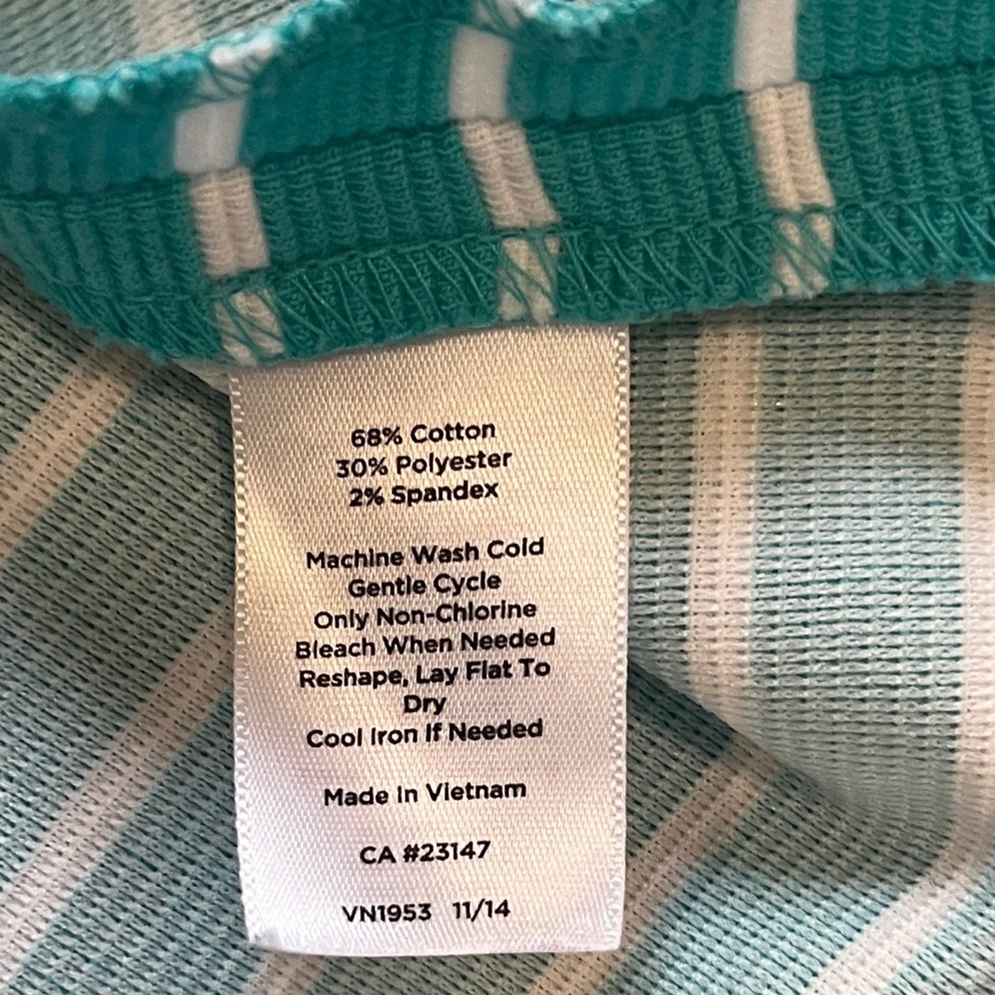 Talbots Turquoise White Textured Knit Skirt Pencil Pockets Womens Size 6 Mini