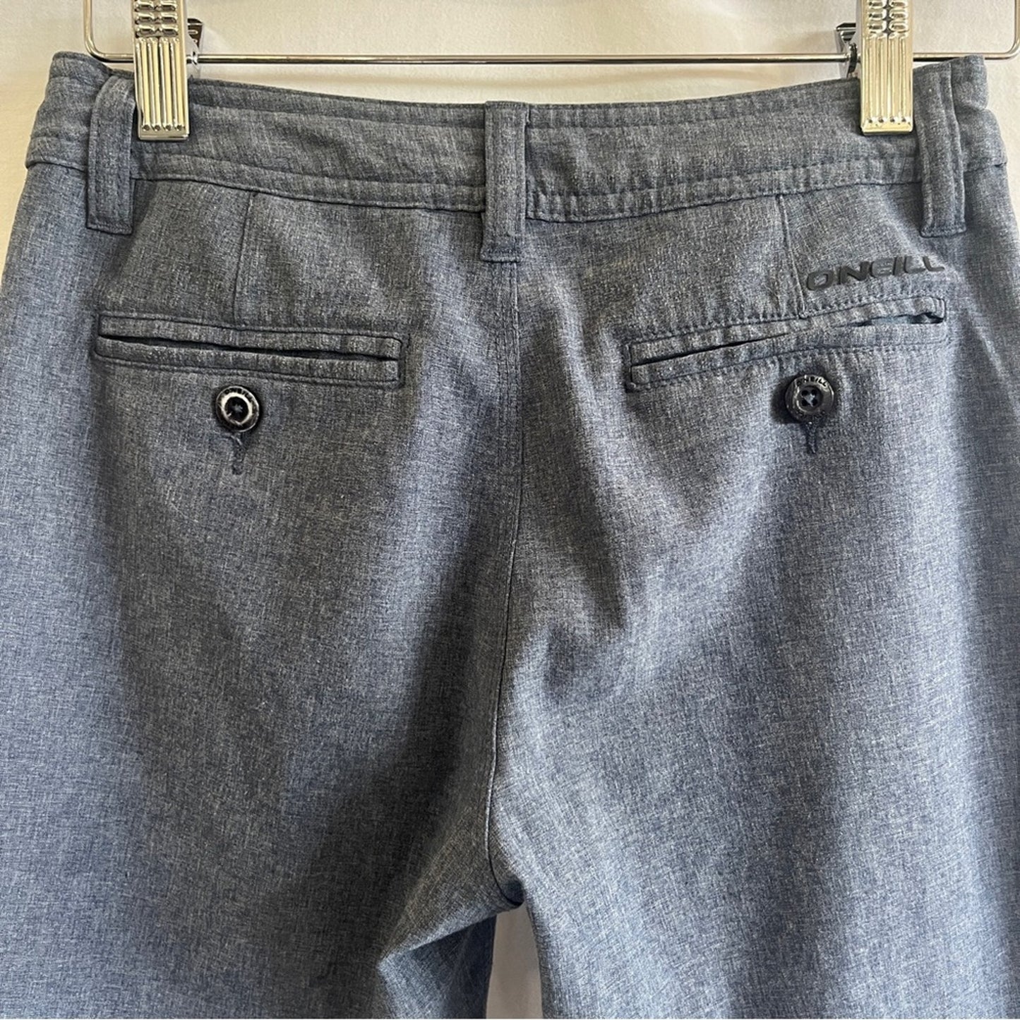 O'Neill Hybrid Heathered Blue Boys Shorts Size 24 Casual Golf Preppy Summer
