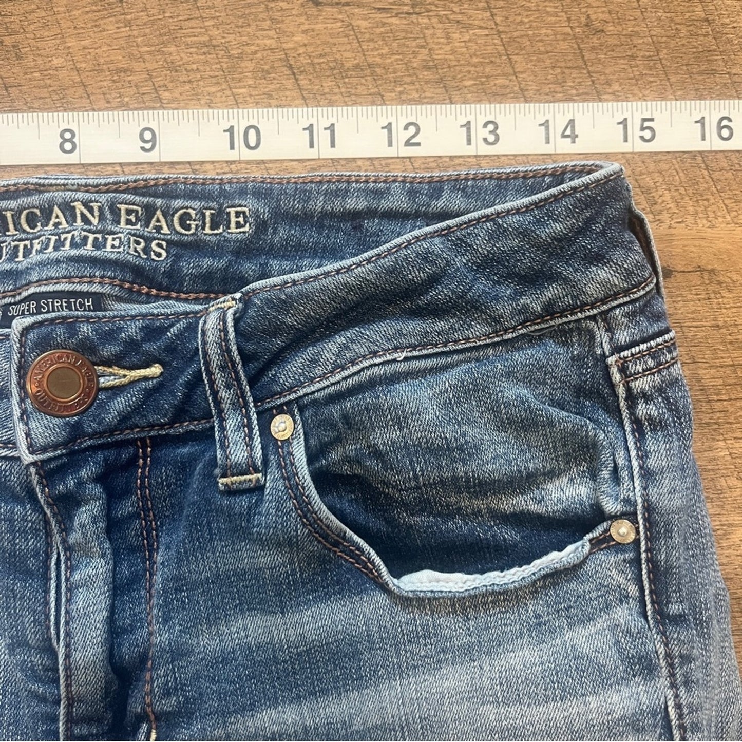 American Eagle Super Stretch Skinny Jeans Womens Size 8 Long Tall Casual Basic