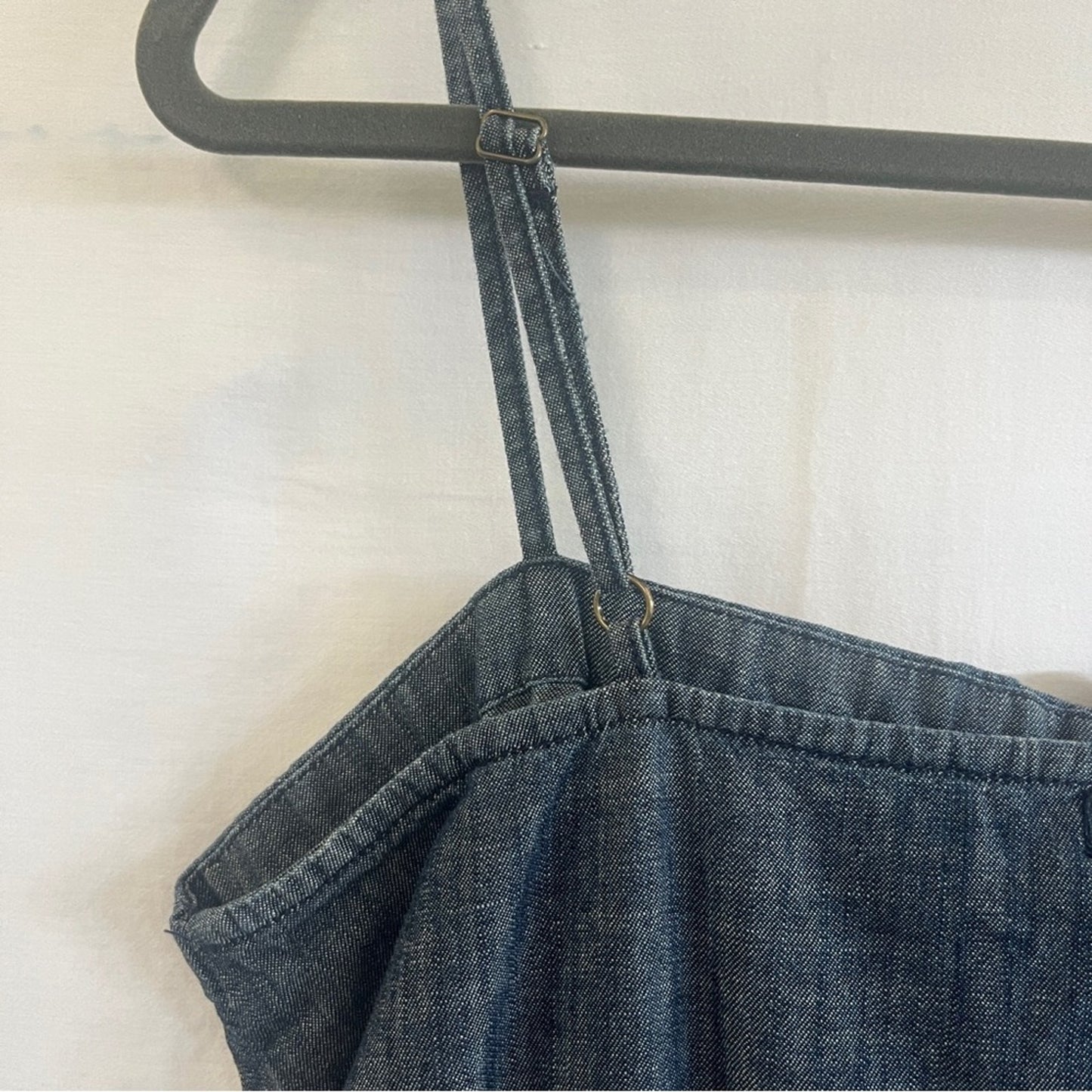 Seven 7 Denim Romper Womens Size Large Cotton Adjustable Straps Fesitval Summer