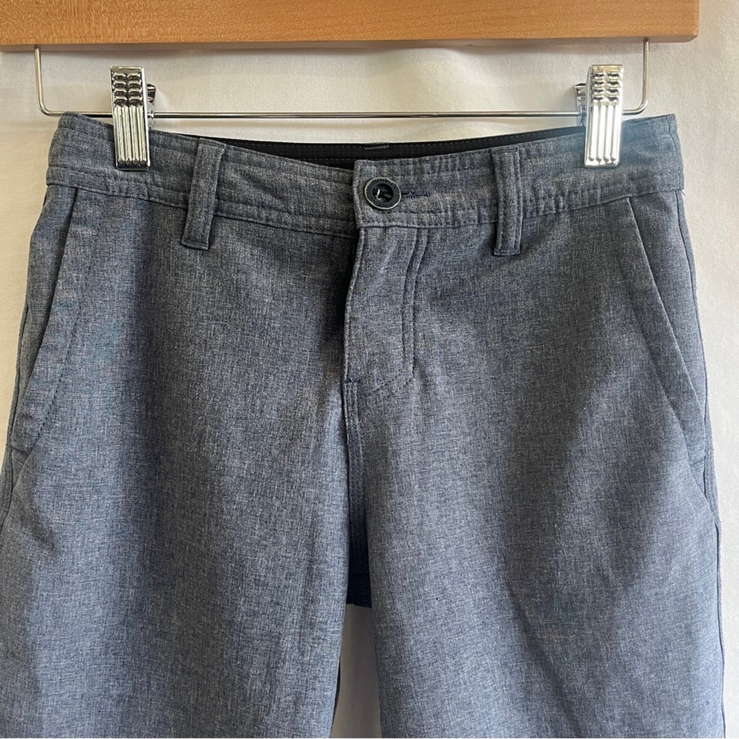 O'Neill Hybrid Heathered Blue Boys Shorts Size 24 Casual Golf Preppy Summer