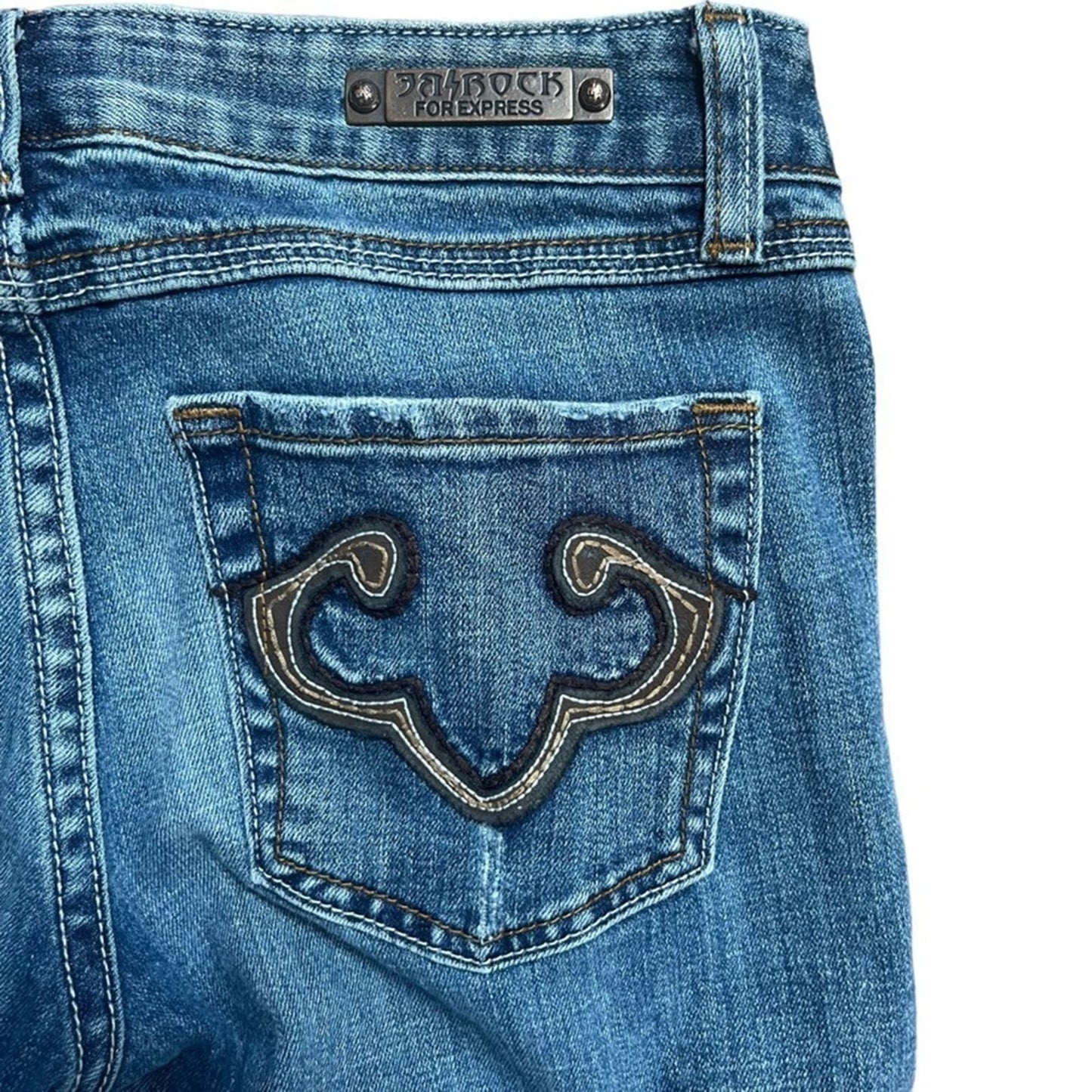 REROCK for Express Bootcut Low Rise Jeans Womens Size 4 Medium Wash Rodeo Biker