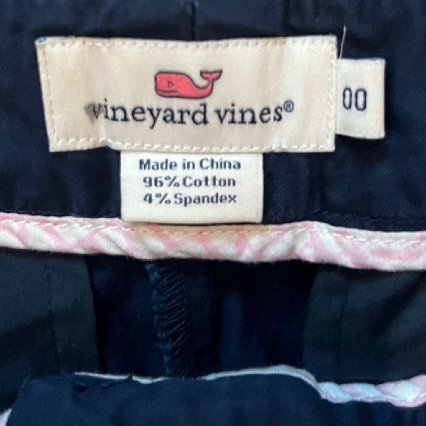 Vineyard Vines Navy Blue Cuffed Bottom Chino Shorts Womens Size 00 Preppy Casual