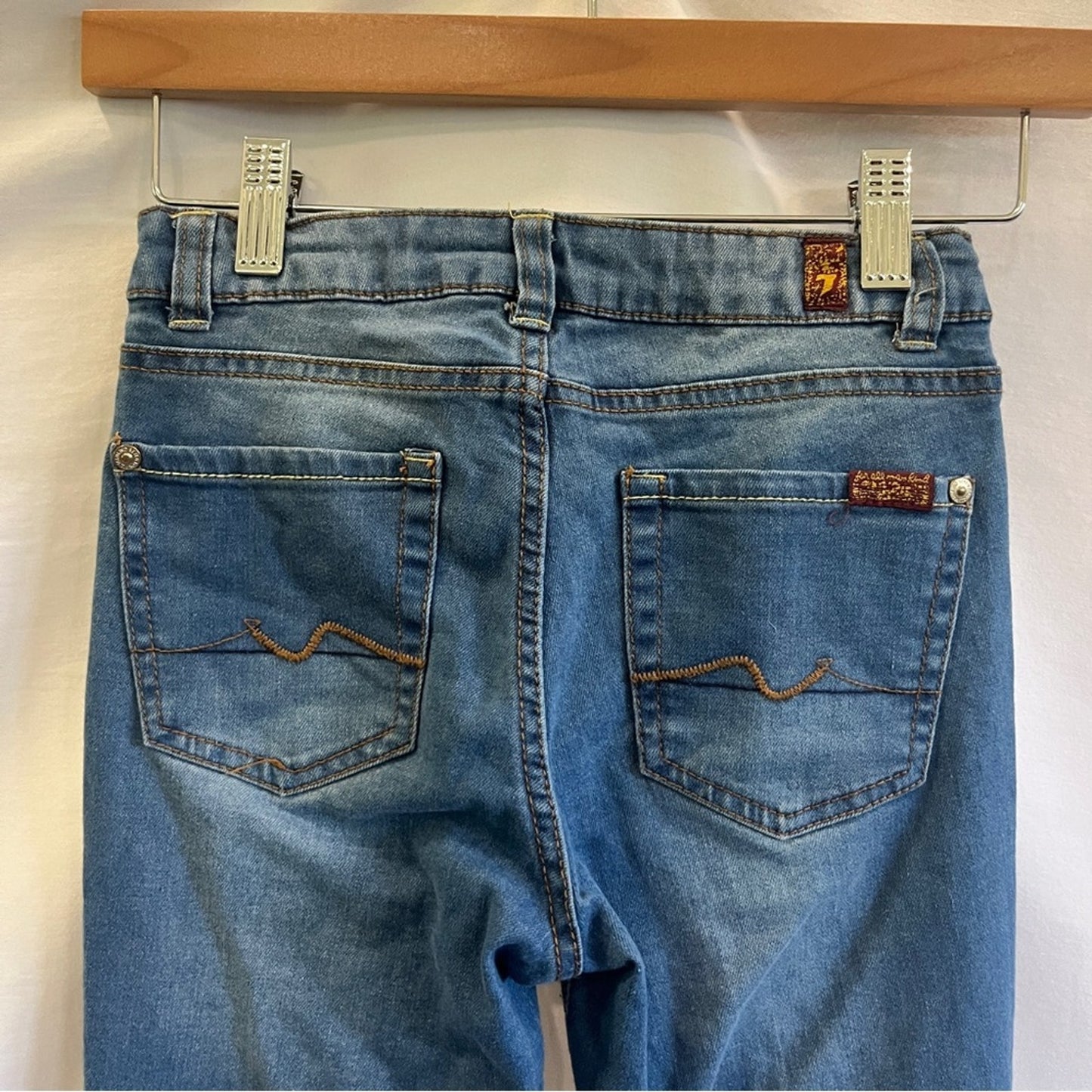 7 For All Mankind The Skinny Girls Denim Jeans Size 12 Adjustable Waist Casual