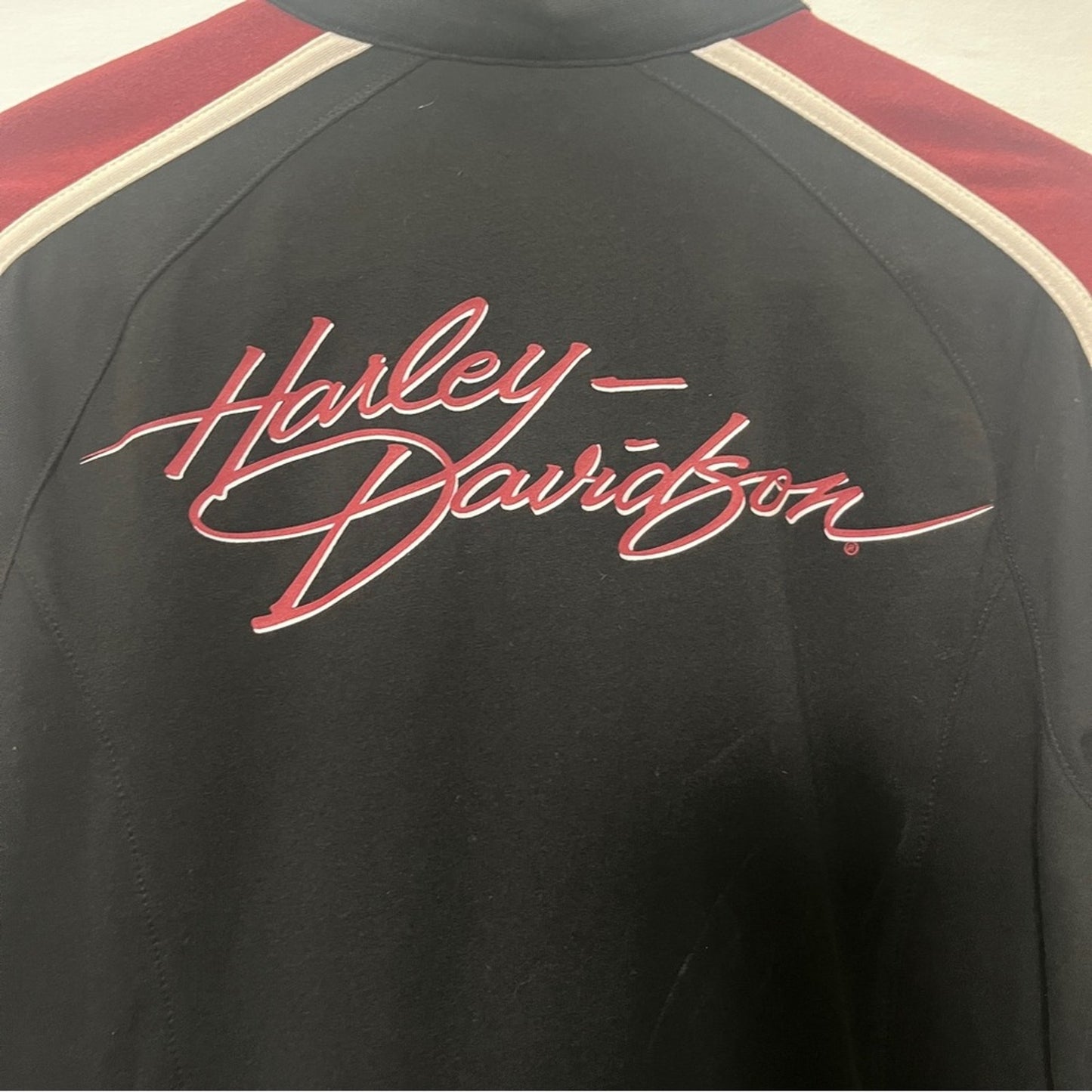 Harley Davidson Medium Jacket Black Long Sleeve Biker Rugged Baddie Lightweight