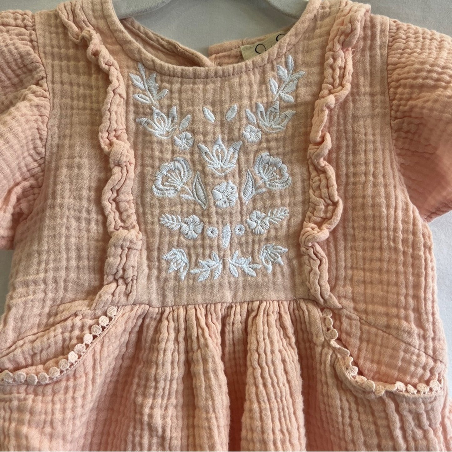 Jessica Simpson Toddler Dress Size 4T Peach Flutter Sleeve Pastel Easter