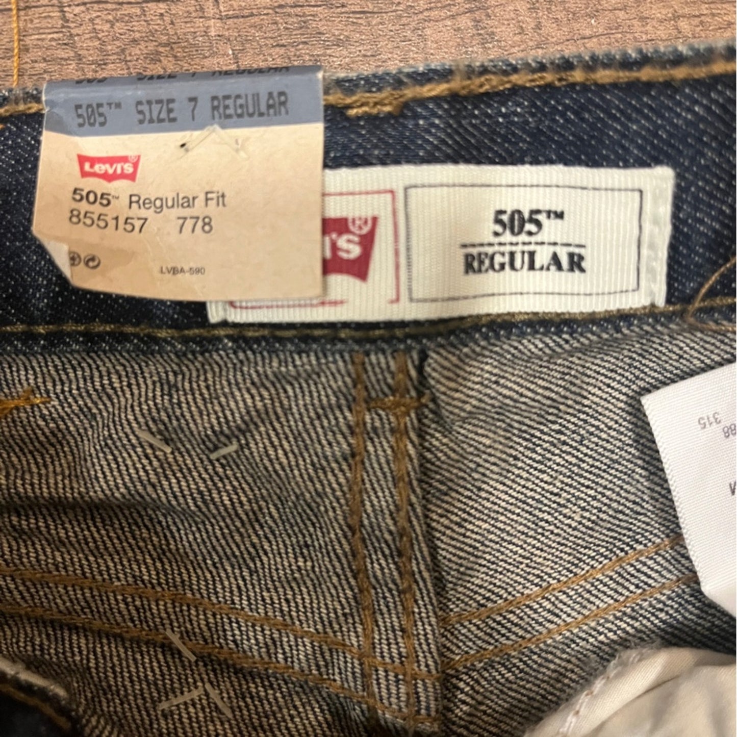 Levis 505 Regular Boys 7 Regular Straight Adjustable Waist Classic Basic New