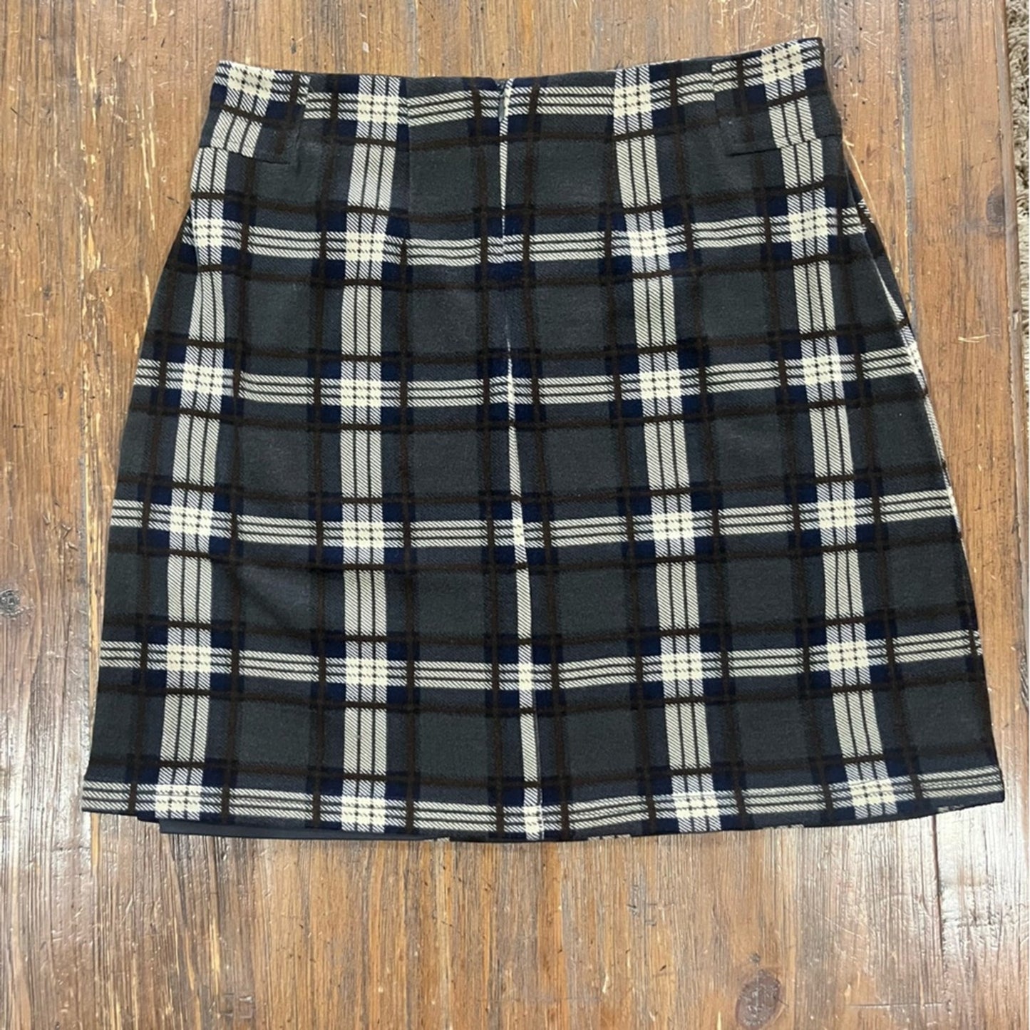 41 Hawthorn Mini Skirt Womens Size Medium Plaid Gray Brown Academia Schoolgirl