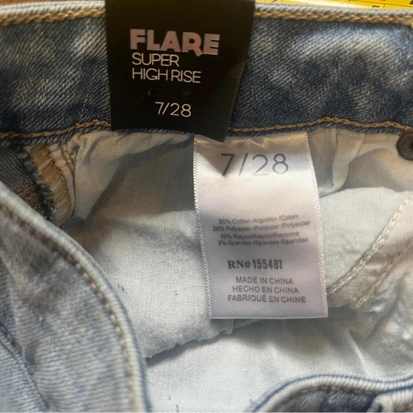 Simple Society Super High Rise Flare Jeans Juniors Size 7 Premium Fabric Modern