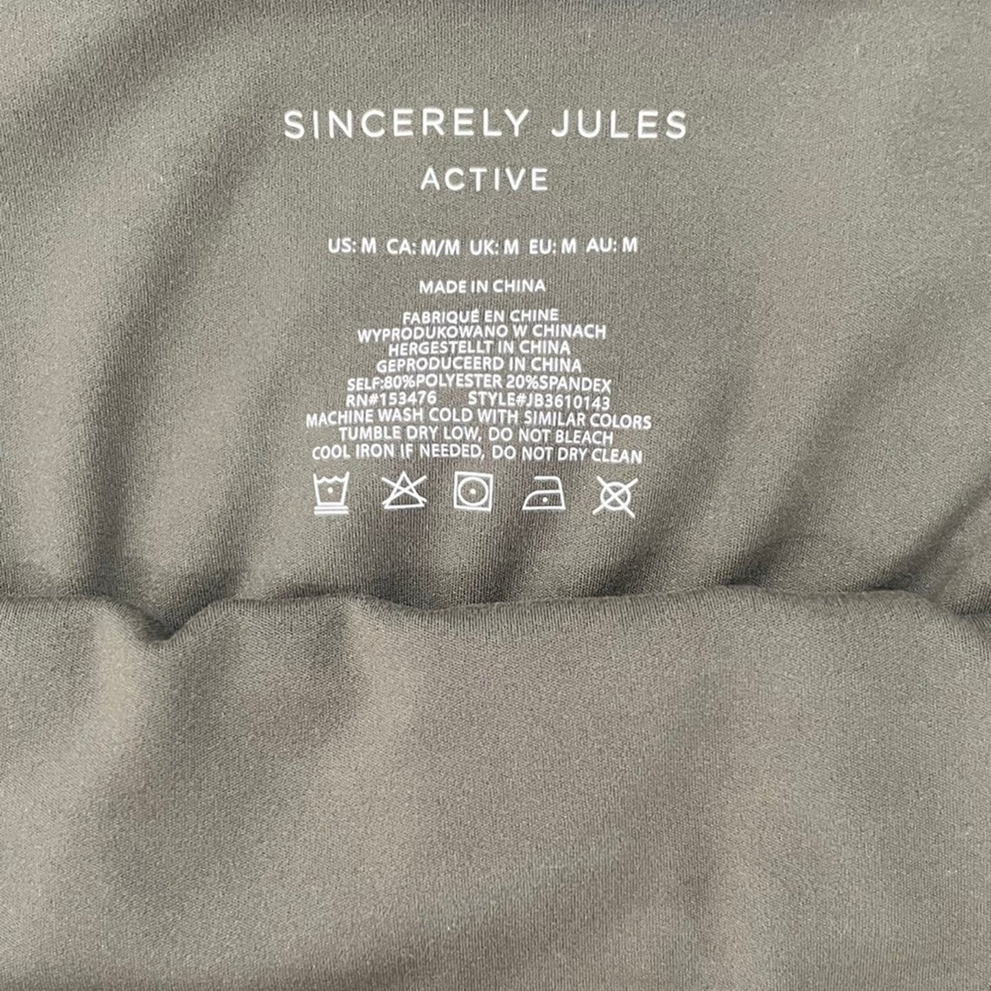 Sincerely Jules Athletic Crop Top Womens Medium Green Activewear Workout Gym NWT
