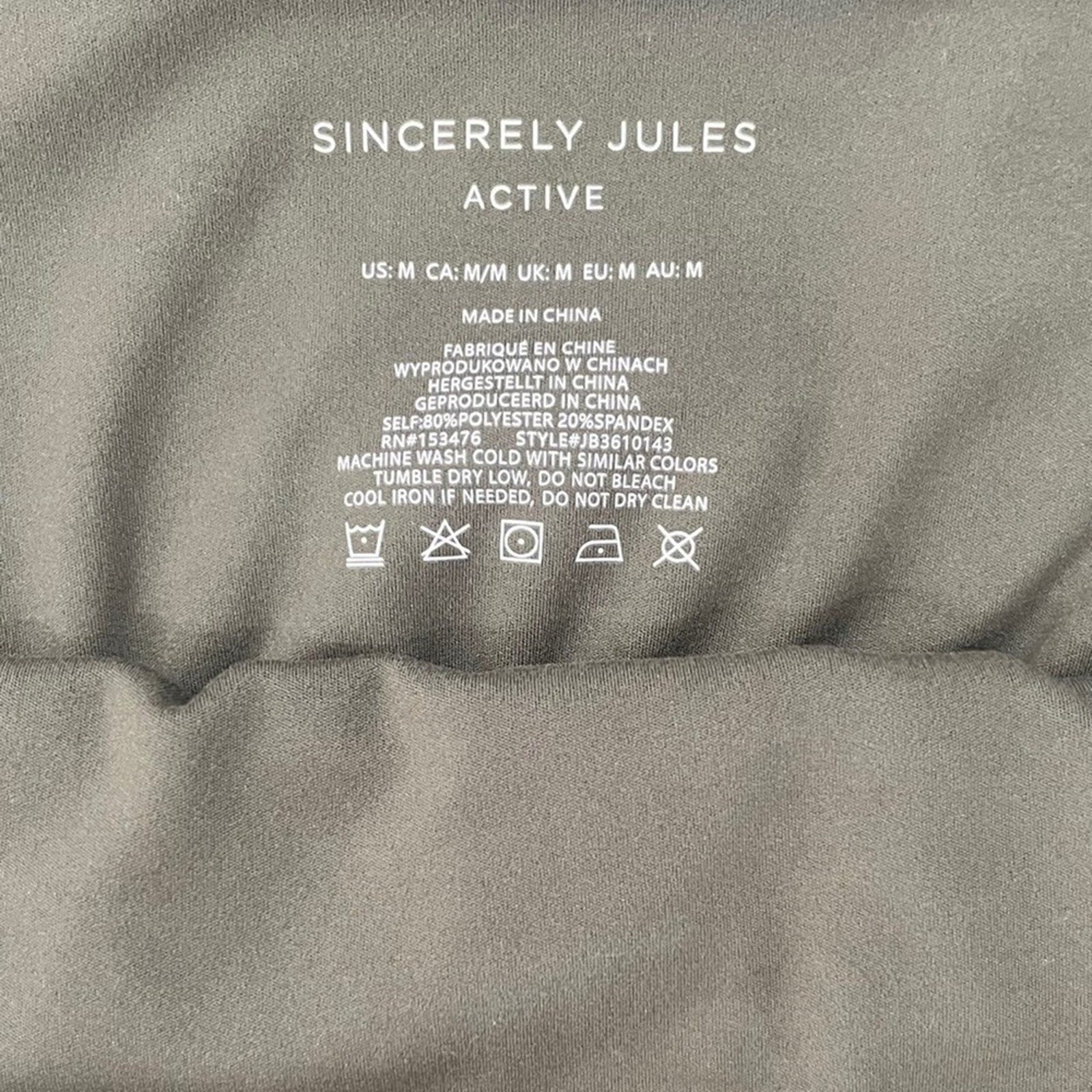 Sincerely Jules Athletic Crop Top Womens Medium Green Activewear Workout Gym NWT