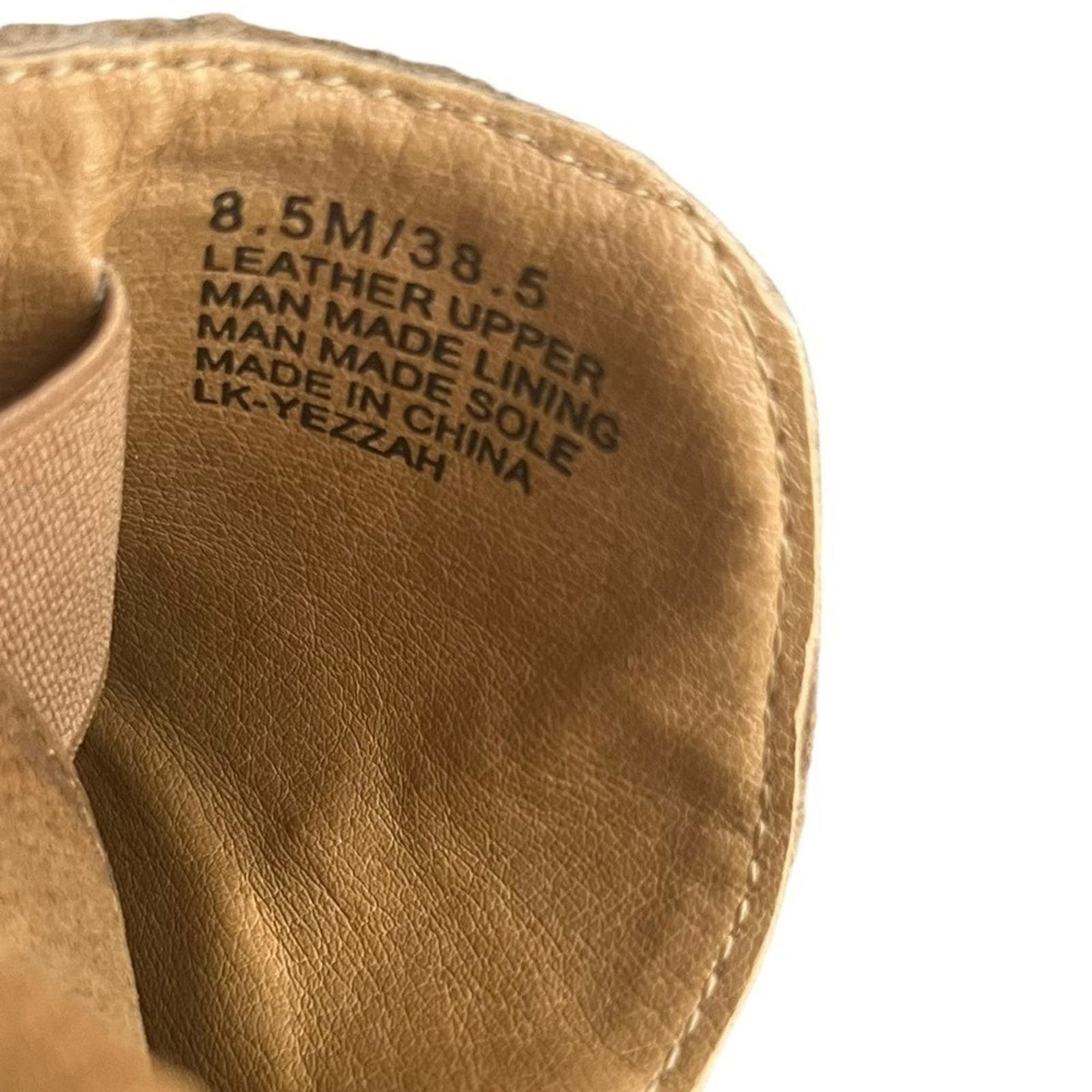 Lucky Brand Ankle Boots Womens Size 8.5 Pull On 3.25” Wedge Cognac Brown Suede  
