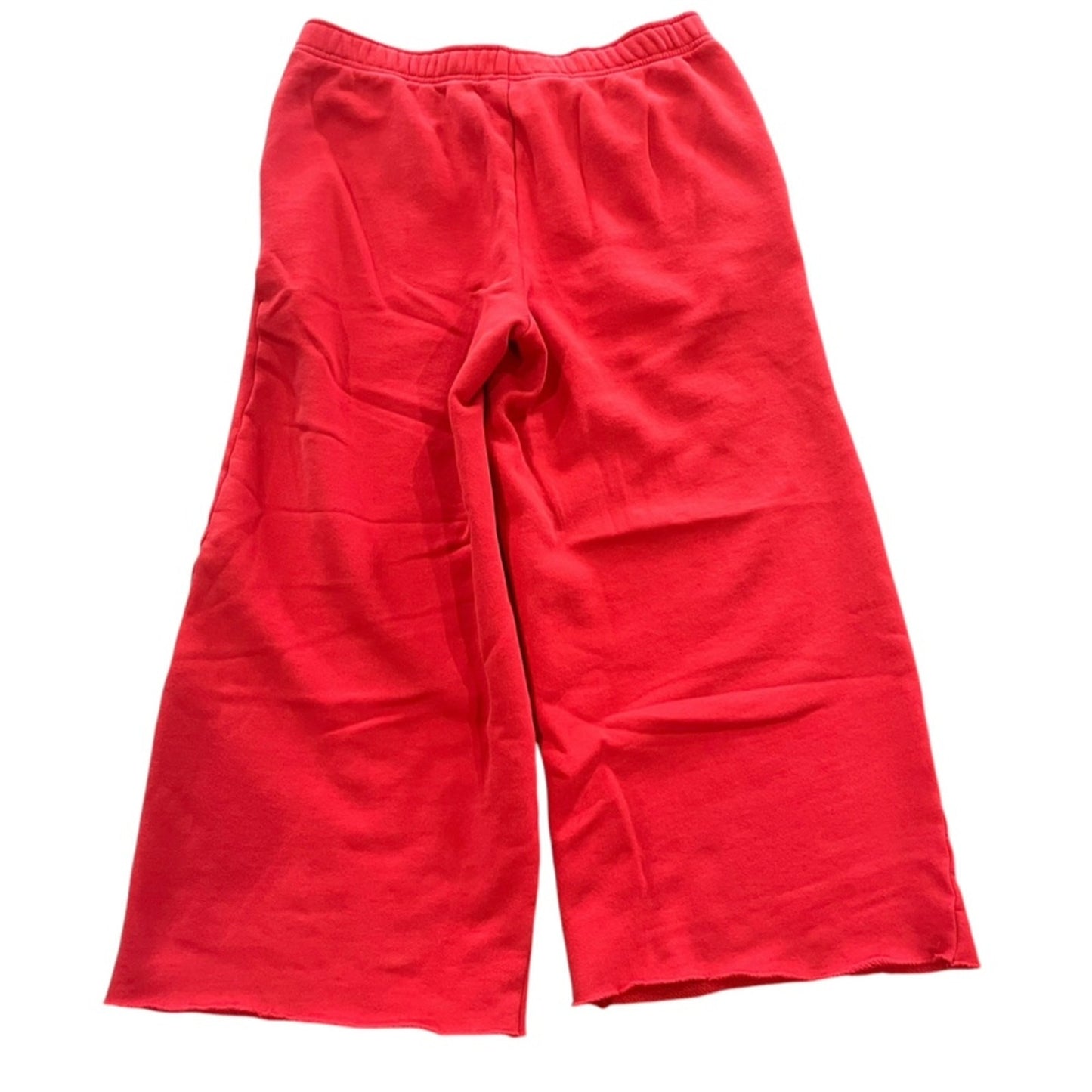 Universal Threads Womens Sweatpants Medium Red Very Wide Leg Cut Off Raw Hem