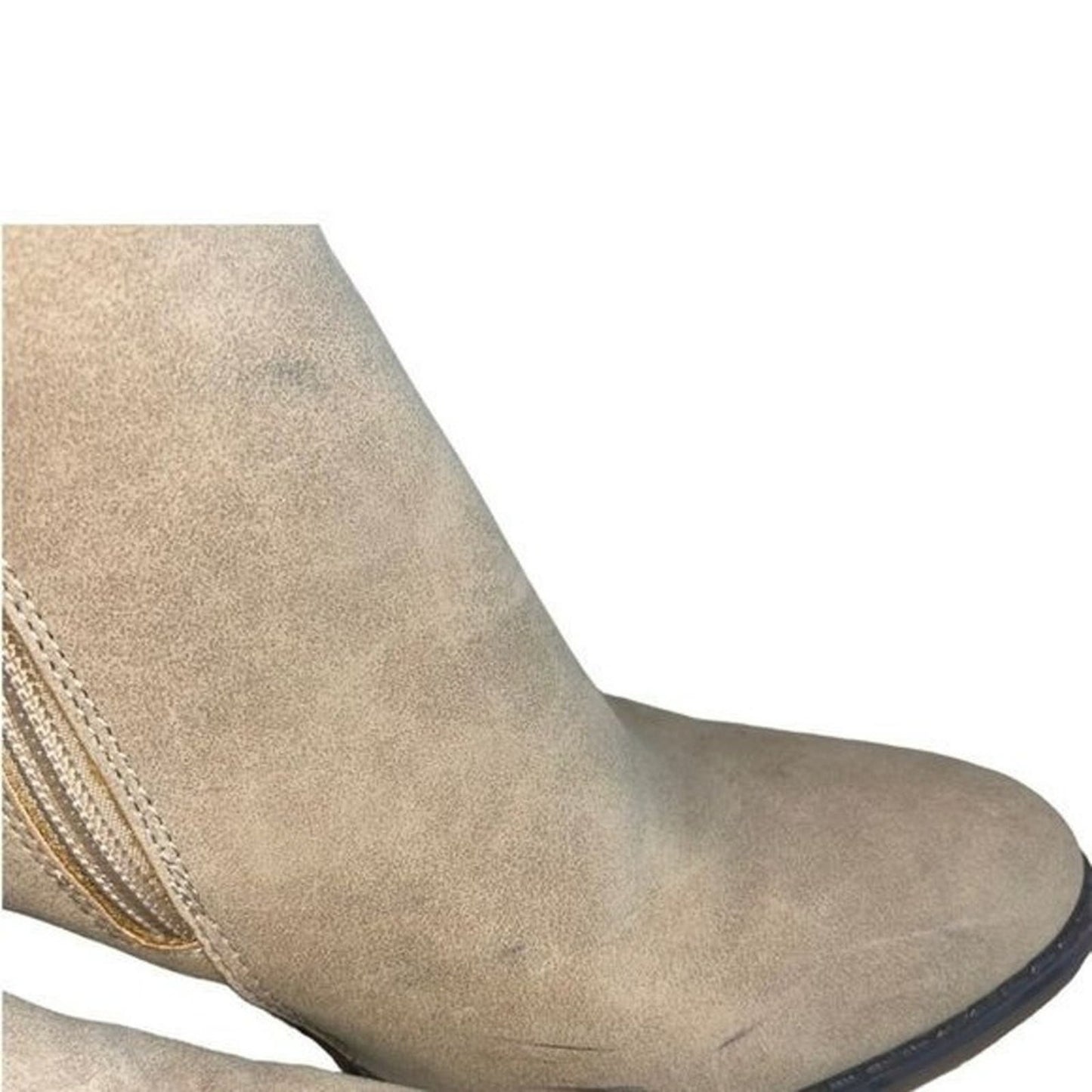 Parker & Sky Ankle Boot Womens Size 8.5 Faux Suede Tan Bootie Side Zip