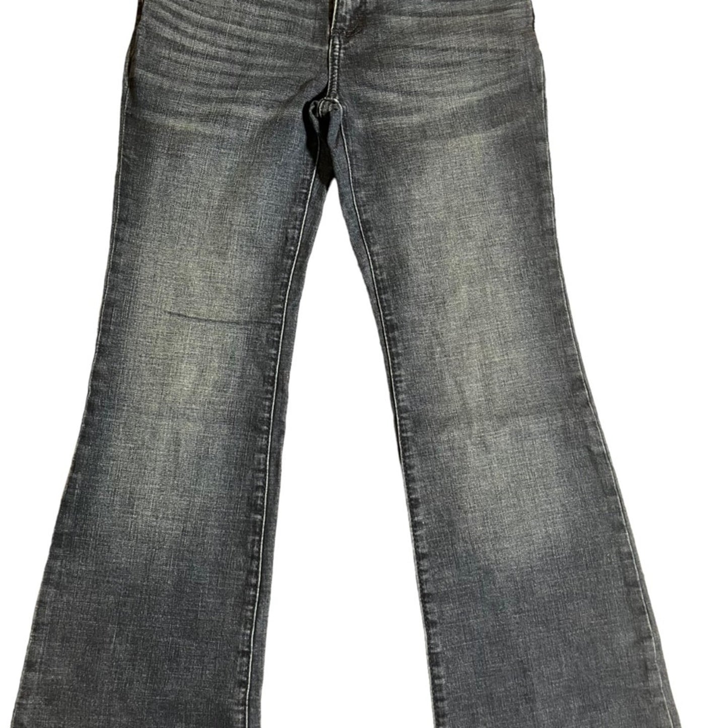 Wrangler Retro Mid Rise Wide Leg Trouser Jeans Womens Size 3x34 Whiskered Long