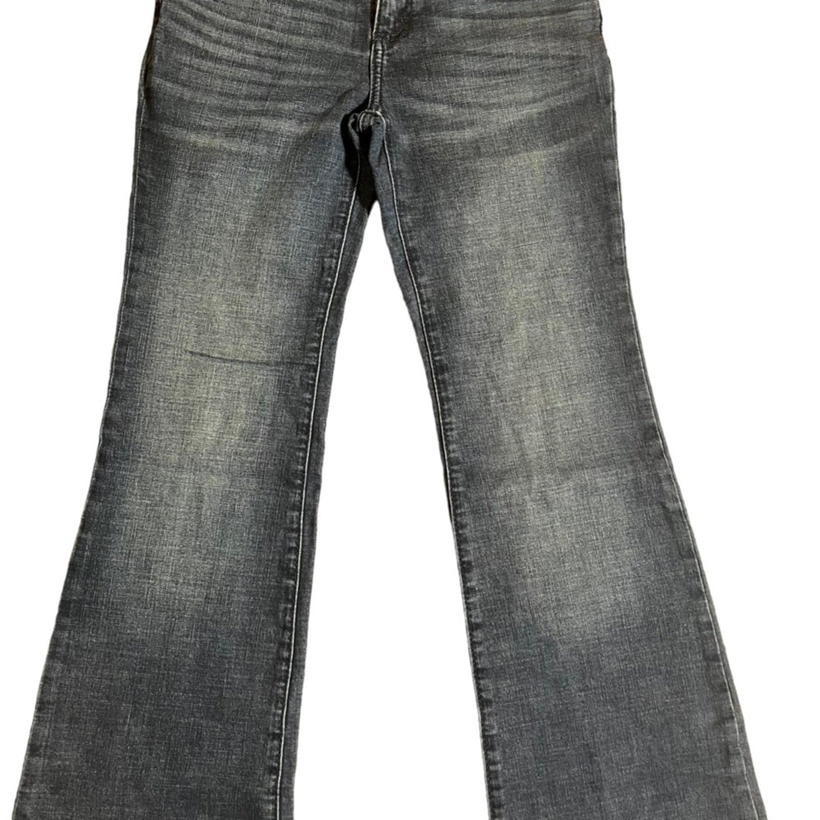 Wrangler Retro Mid Rise Wide Leg Trouser Jeans Womens Size 3x34 Whiskered Long