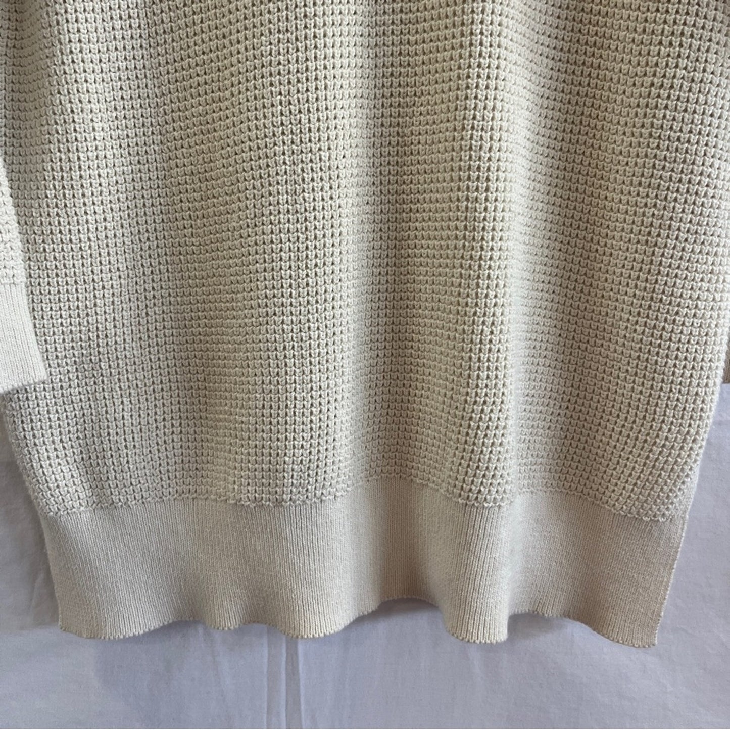 Michael Kors Tunic Sweater Womens Size 1X Ivory Knitted V Neck Simple Basic Sexy