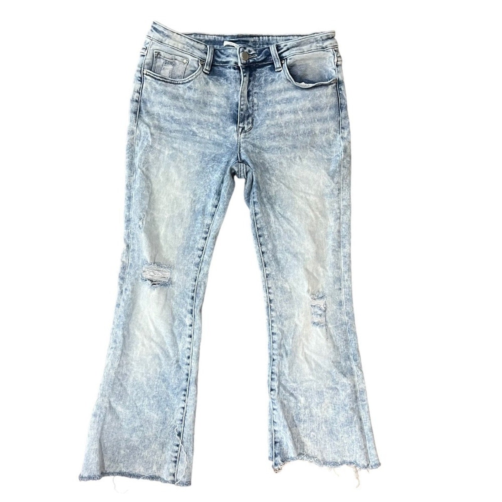 Altar'd State Jeans Womens Size 11 Distressed Frayed Hem Cut Off blue Light Wash
