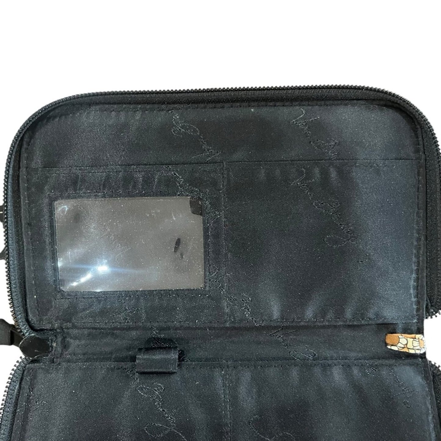 Vera Bradley Zip Around Wallet Large Black Brown Quilted Credit Card Pockets