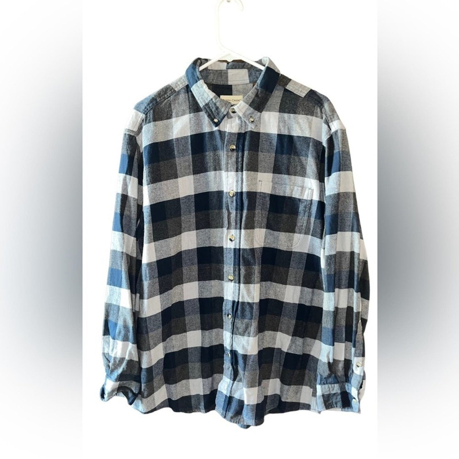 Hobbs Creek Button Down Shirt Mens Size XL Long Sleeve Black Gray Casual Basic 