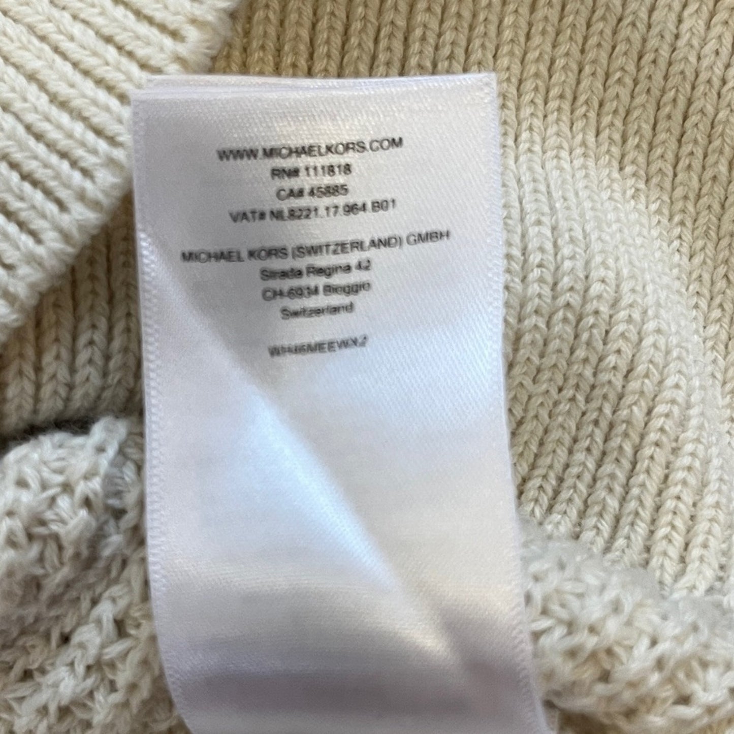 Michael Kors Tunic Sweater Womens Size 1X Ivory Knitted V Neck Simple Basic Sexy
