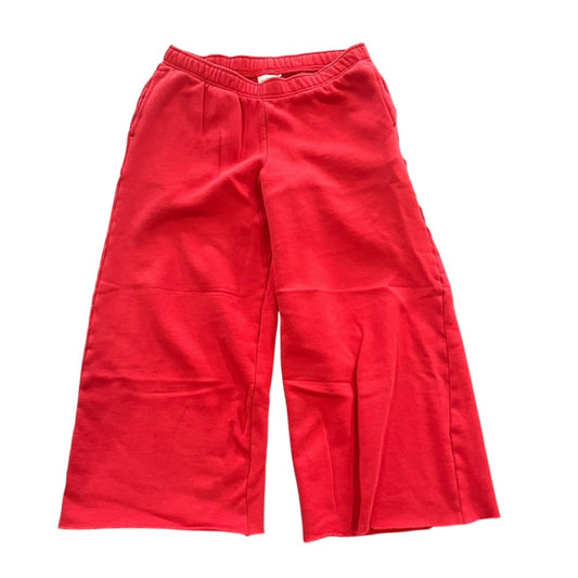Universal Threads Womens Sweatpants Medium Red Very Wide Leg Cut Off Raw Hem