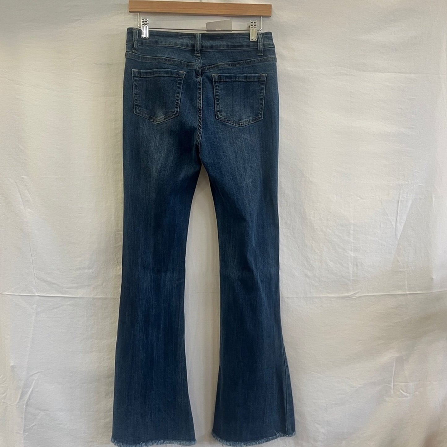 Pink Label Retro Inspired Jeans Juniors Size 7 Distressed Flare Raw Hem Festival