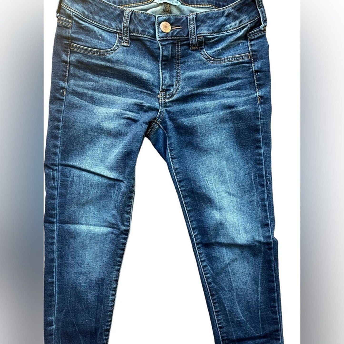 American Eagle Jegging Jeans Womens Size 2 SHORT Super Stretch Medium Wash 