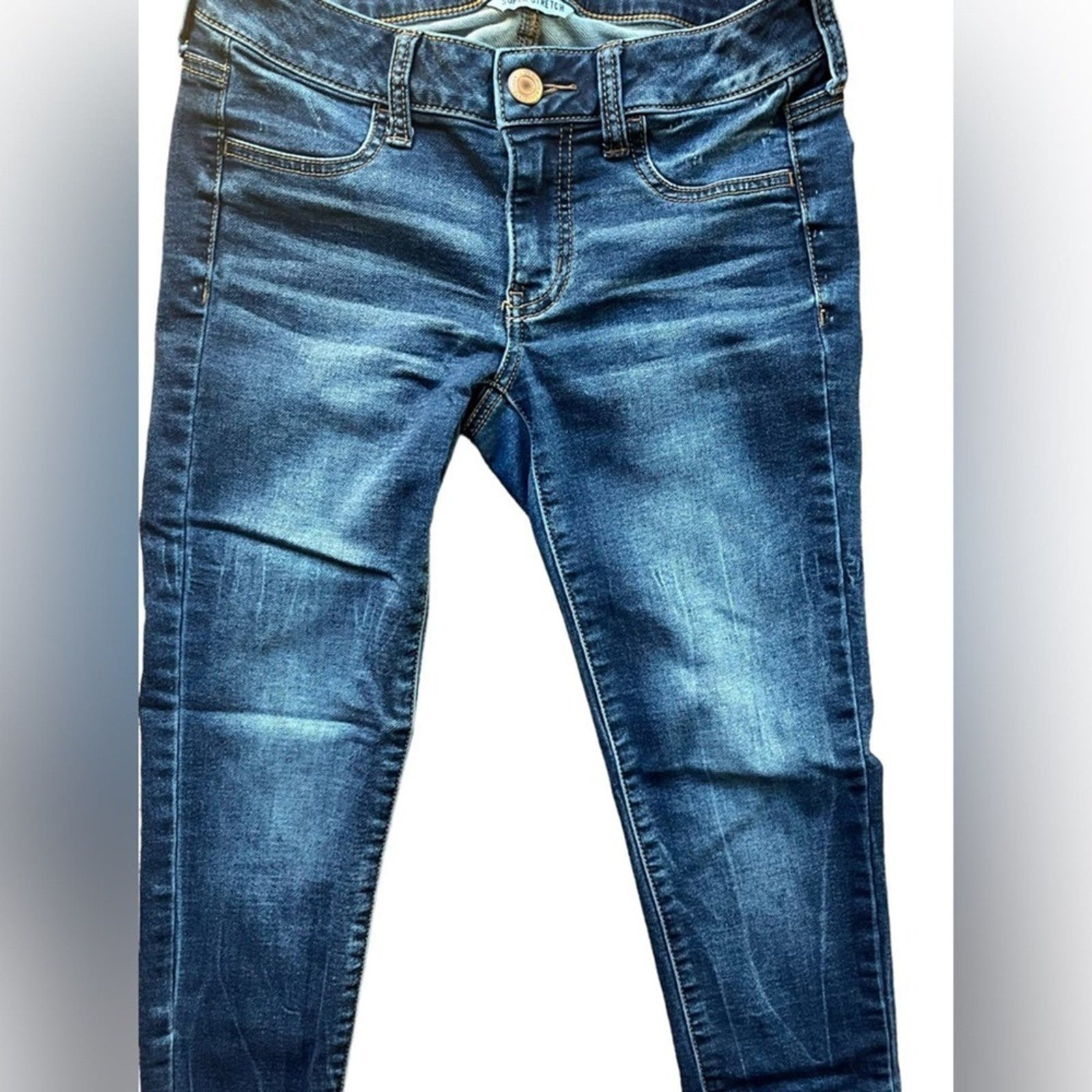 American Eagle Jegging Jeans Womens Size 2 SHORT Super Stretch Medium Wash 