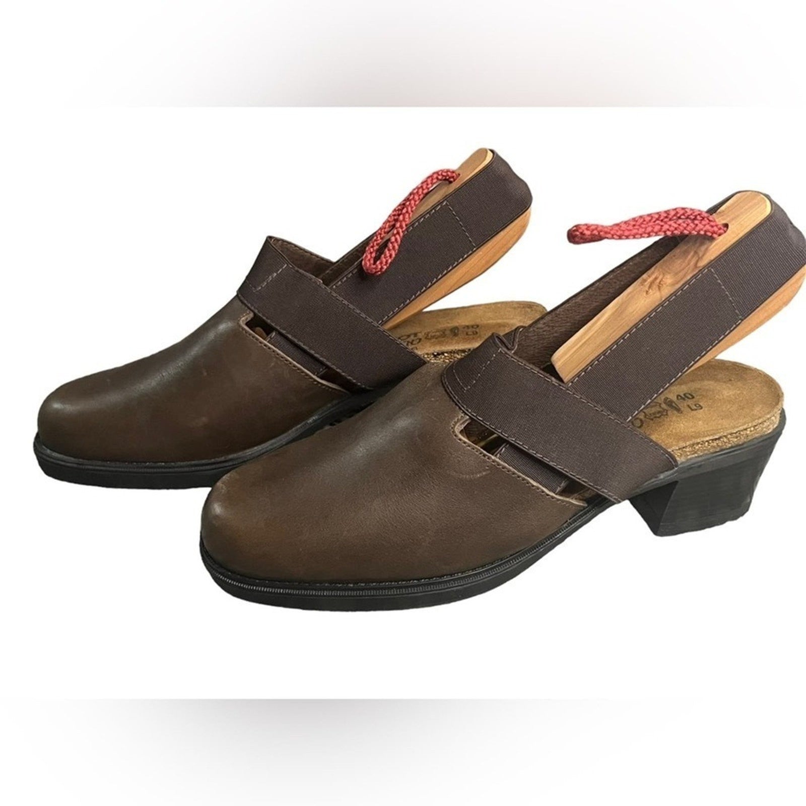 Naot Slingback Shoes Women’s Size 40 L9 Brown Leather Back Strap Sandal 