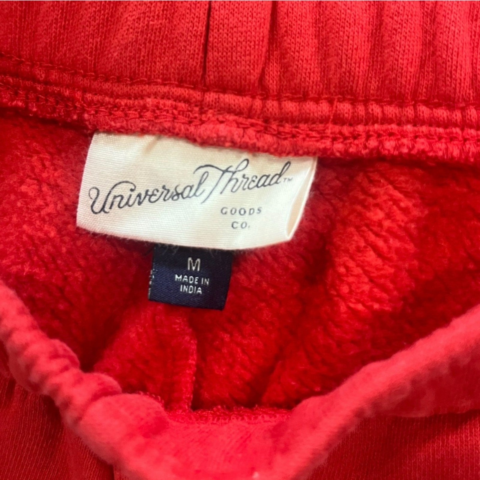 Universal Threads Womens Sweatpants Medium Red Very Wide Leg Cut Off Raw Hem