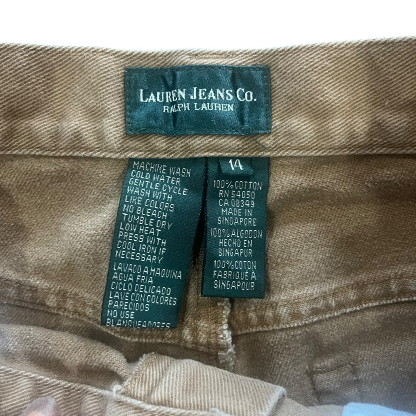 Lauren Ralph Lauren Brown Jeans Womens Size 14 Straight Leg Classic Basic Simple
