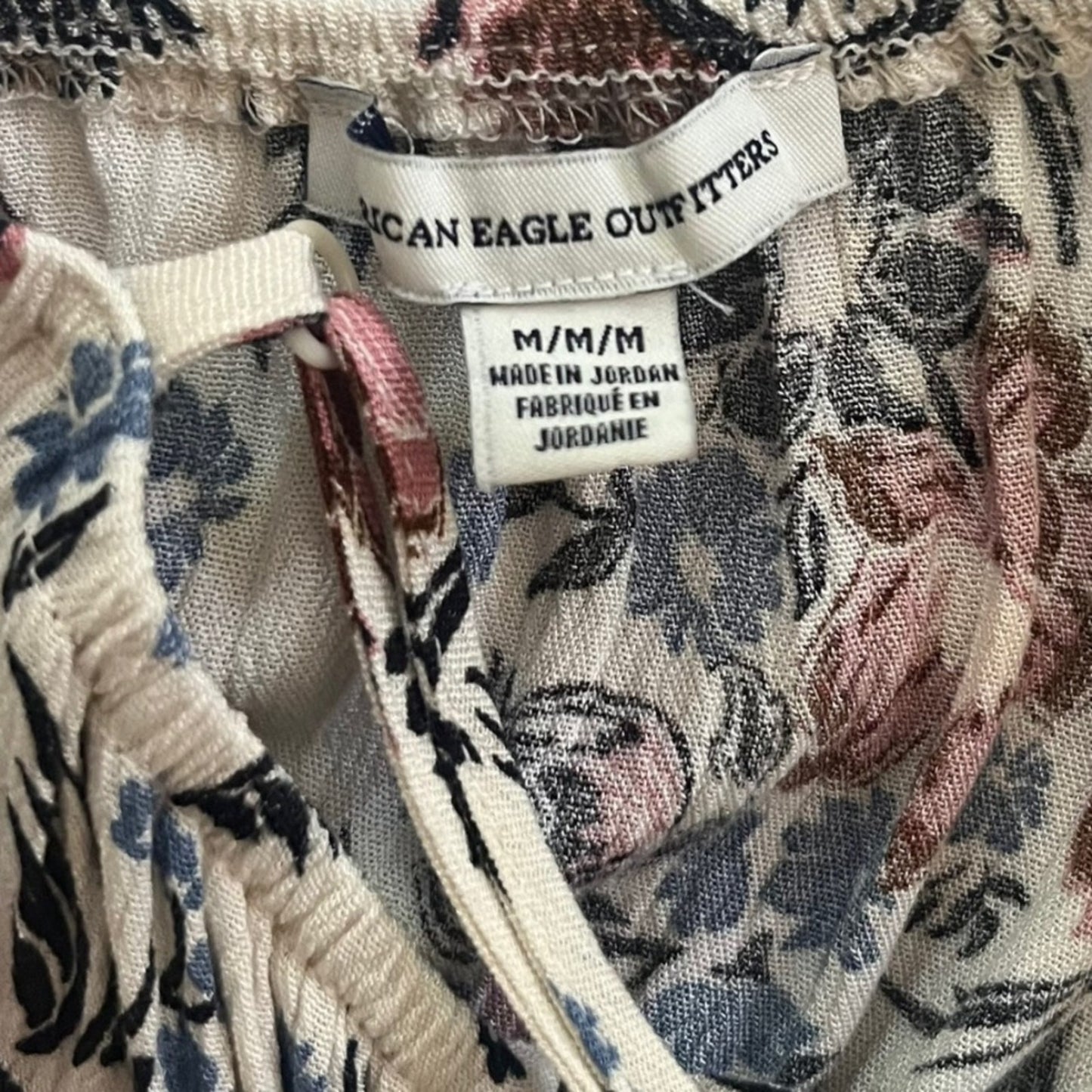 American Eagle Maxi Womens Size Medium Long Floral Keyhole Tassel Tie Dress