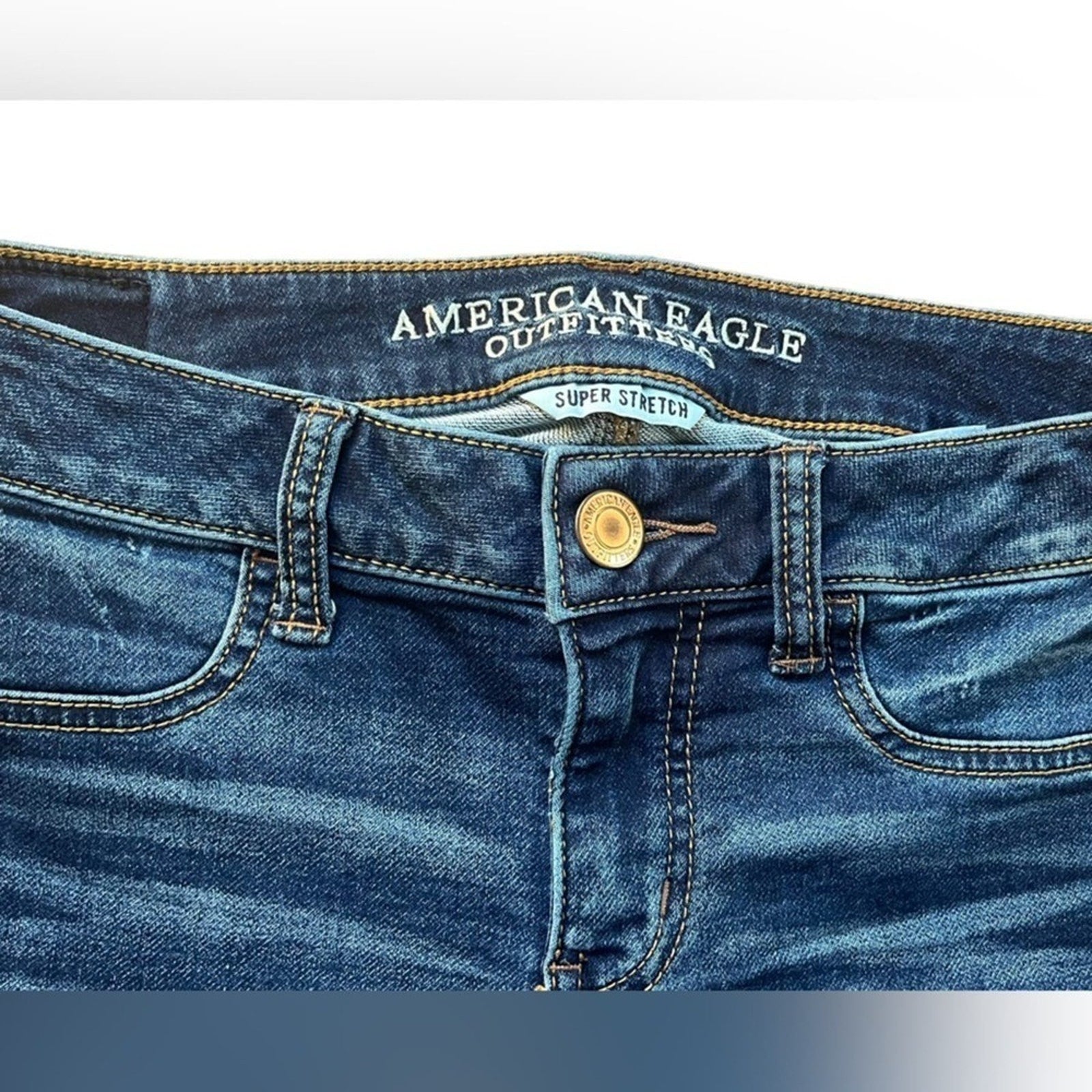 American Eagle Jegging Jeans Womens Size 2 SHORT Super Stretch Medium Wash 