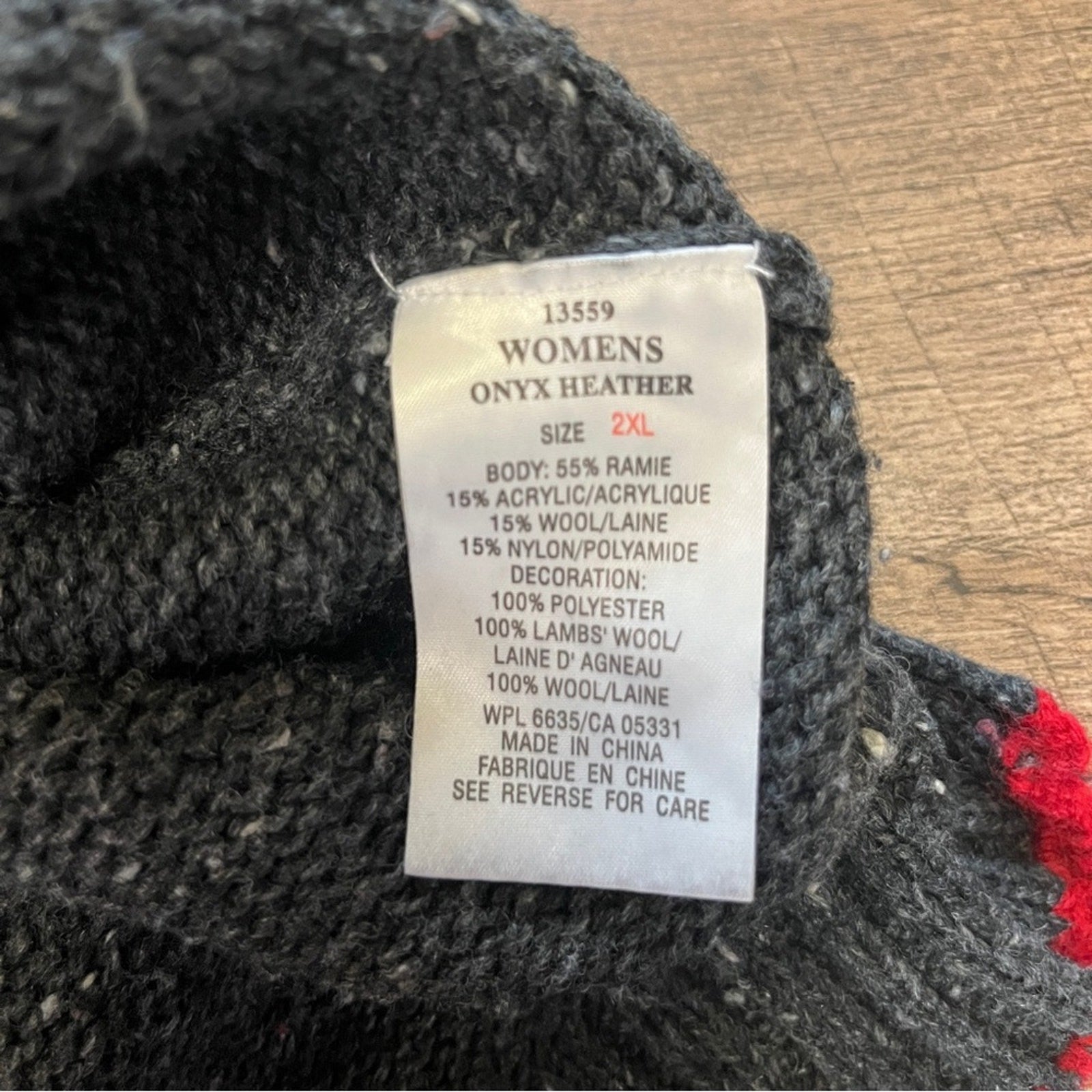 Woolrich Sweater Womens Size 2XL Dark Gray Cardinal Holiday Festive Cozy Winter