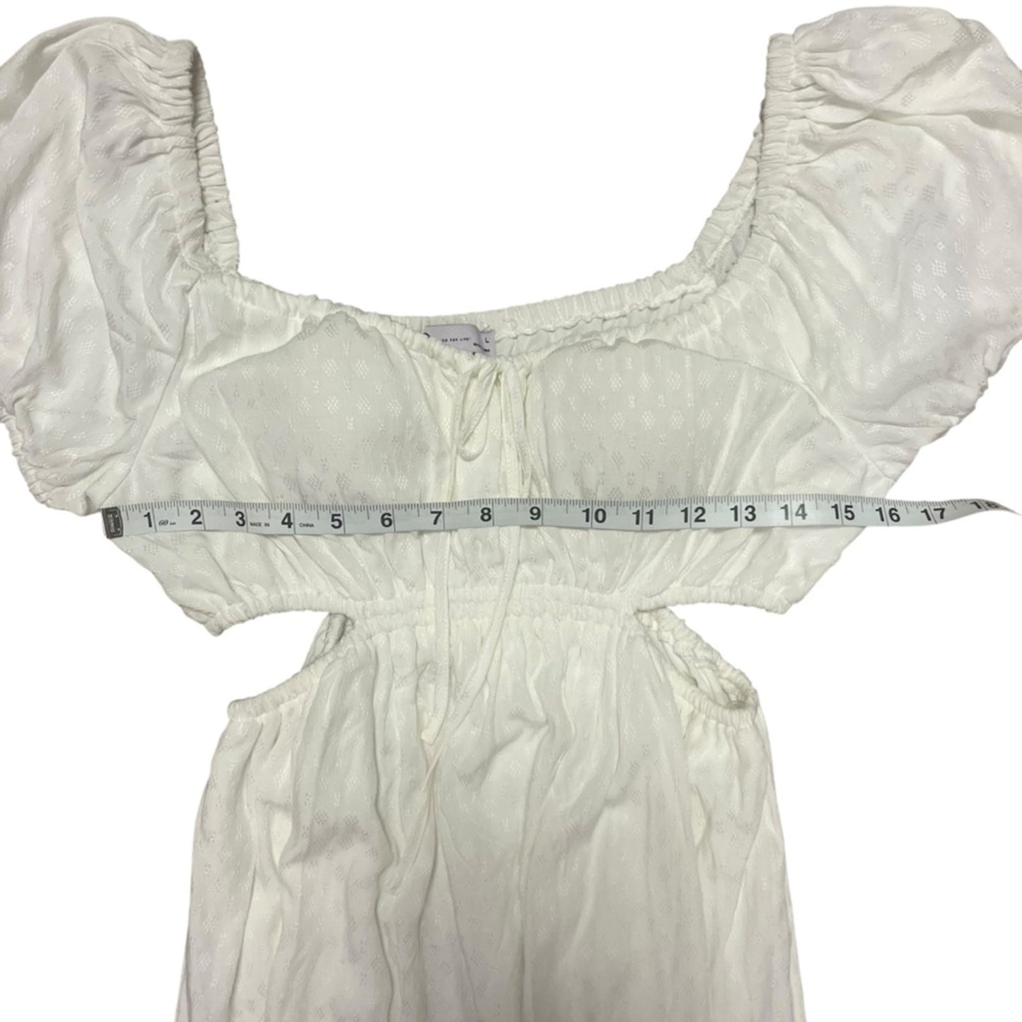 SO Dress Womens Large White Off Shoulder Open Side Rehearsal Dinner Relaxed NWT