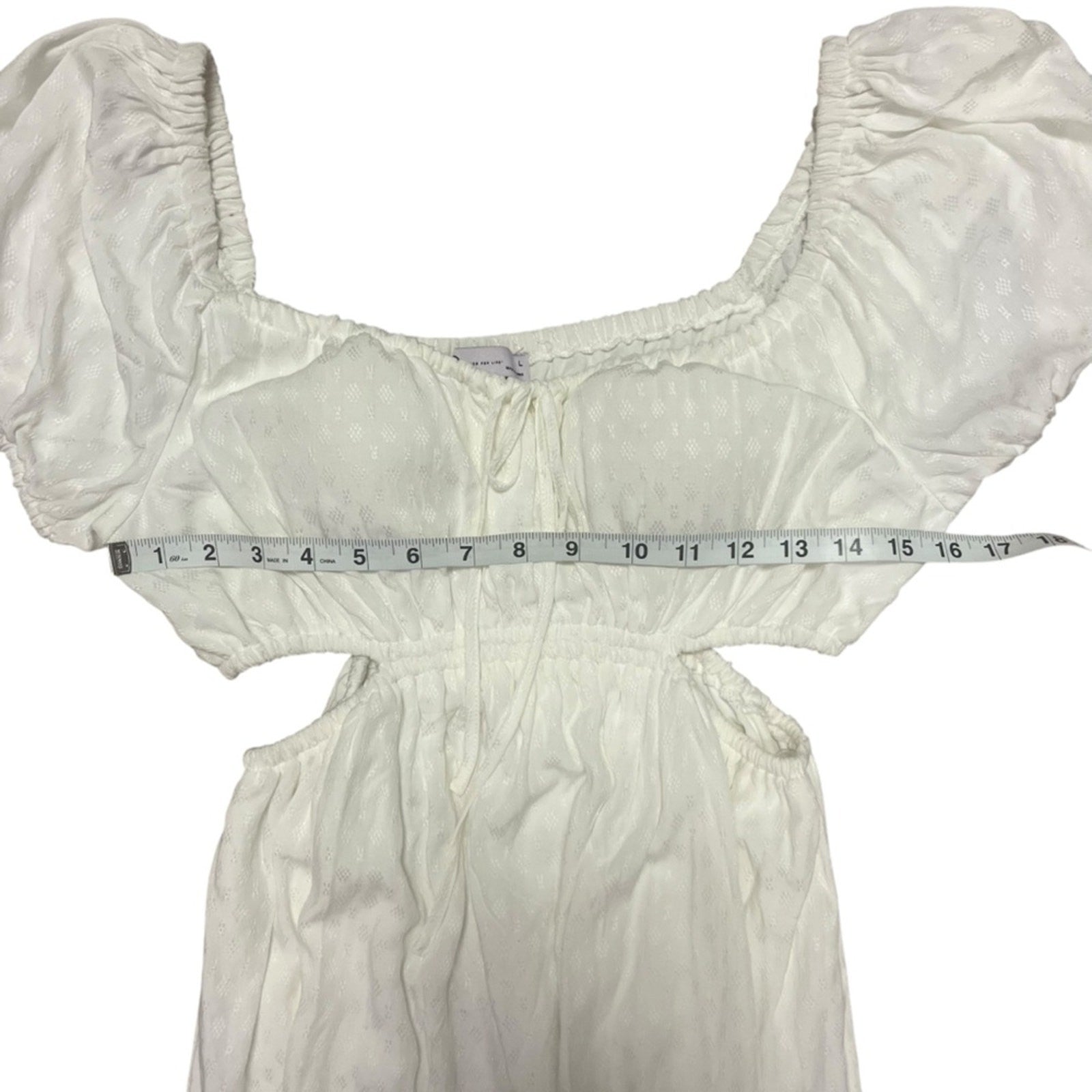 SO Dress Womens Large White Off Shoulder Open Side Rehearsal Dinner Relaxed NWT