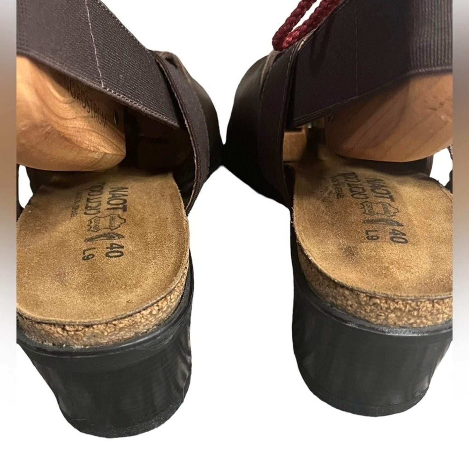 Naot Slingback Shoes Women’s Size 40 L9 Brown Leather Back Strap Sandal 