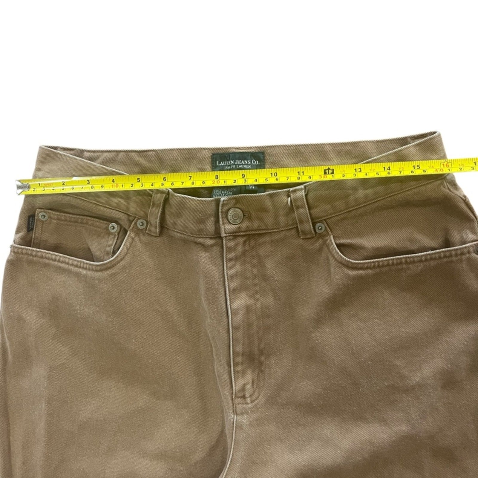 Lauren Ralph Lauren Brown Jeans Womens Size 14 Straight Leg Classic Basic Simple