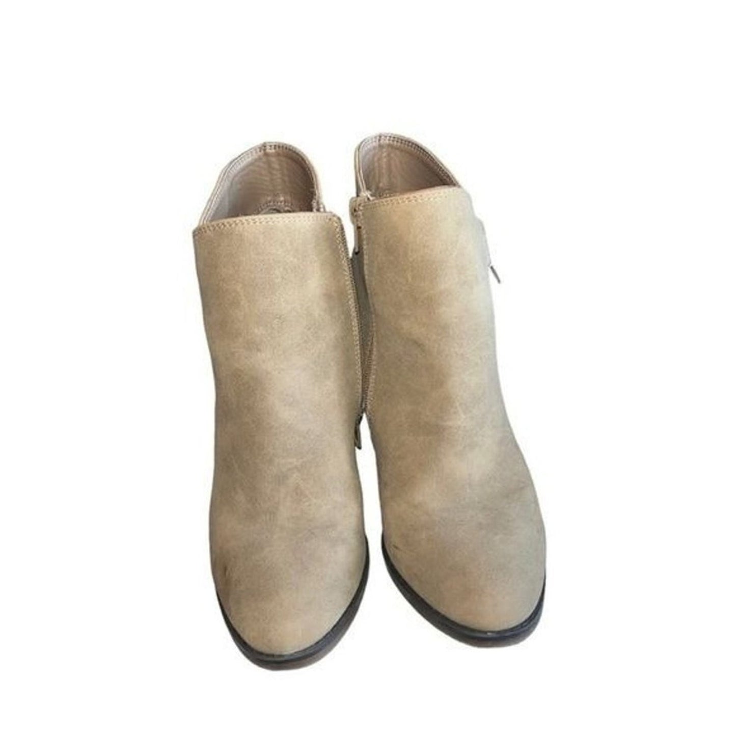 Parker & Sky Ankle Boot Womens Size 8.5 Faux Suede Tan Bootie Side Zip